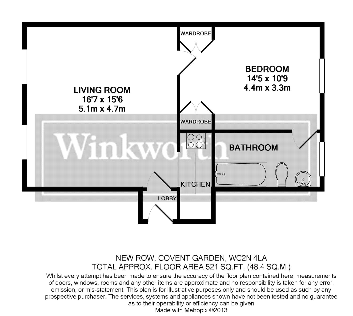 1 Bedrooms Flat to rent in New Row, London WC2N