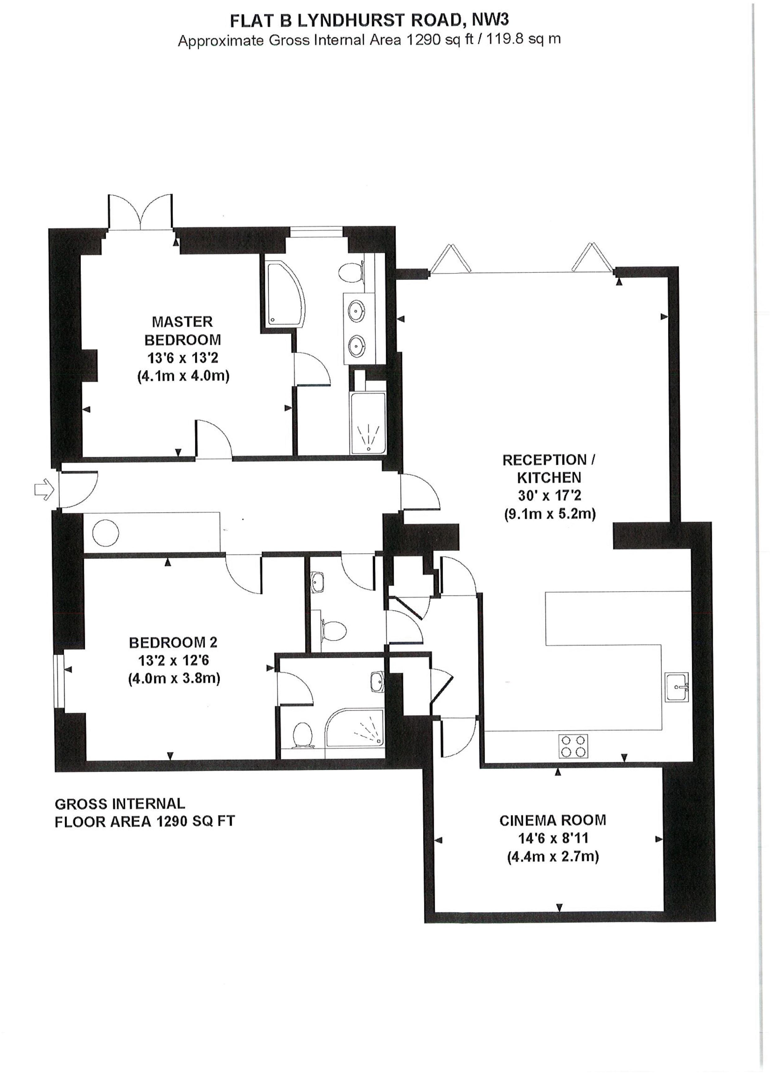 Lyndhurst Road, London NW3, 2 bedroom flat to rent 48938674
