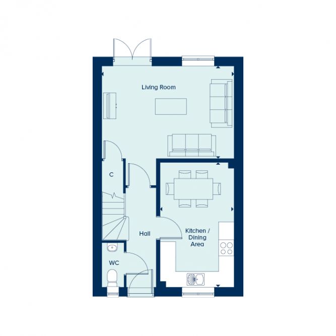 "The Evesham" at Long Lane, Kegworth, Derby DE74, 3 bedroom property for sale 60610273