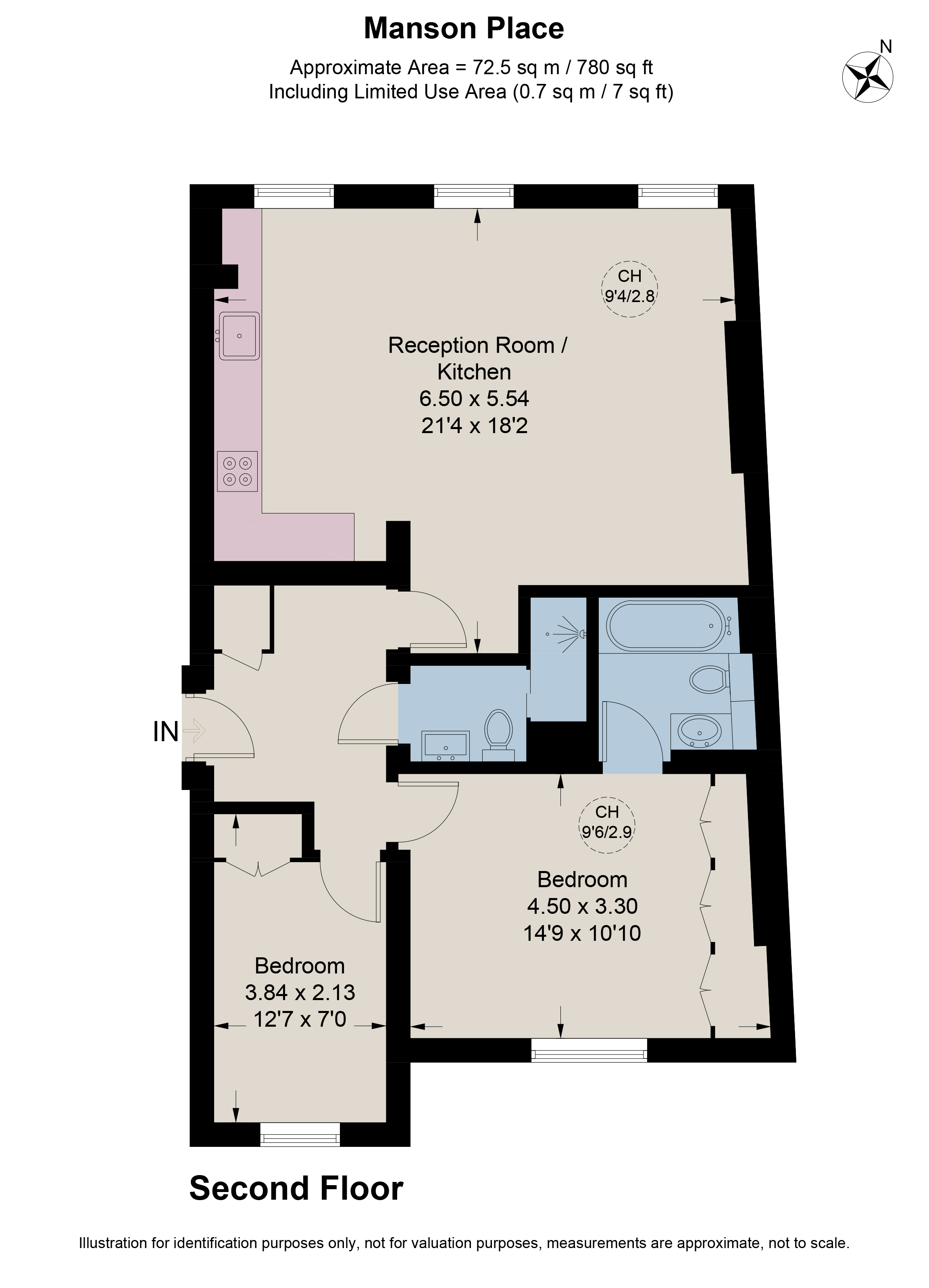 (Short Let) Flat 12,, 9-11 Manson Place, London floorplan