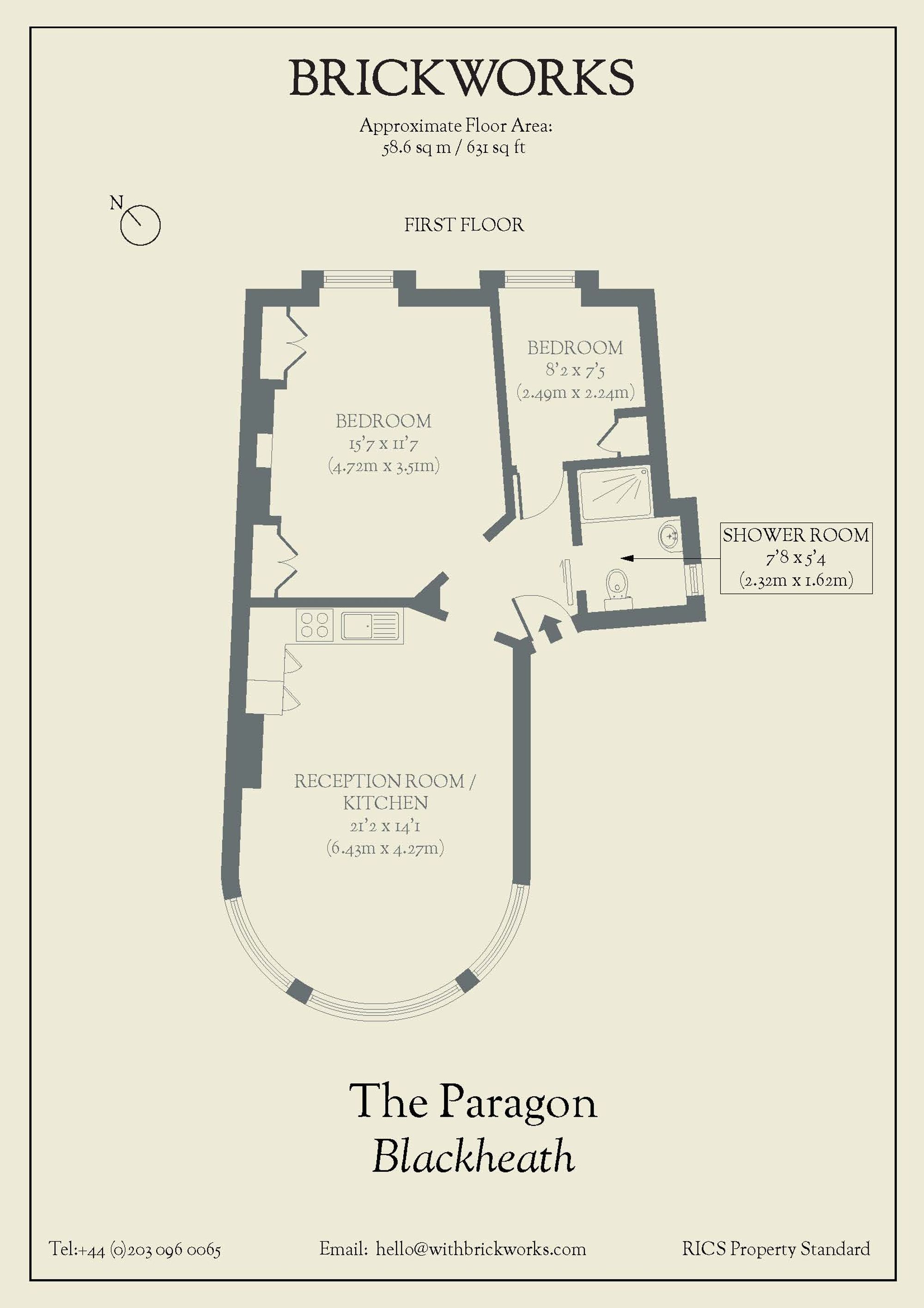 Flat 4, 11 The Paragon, London floorplan