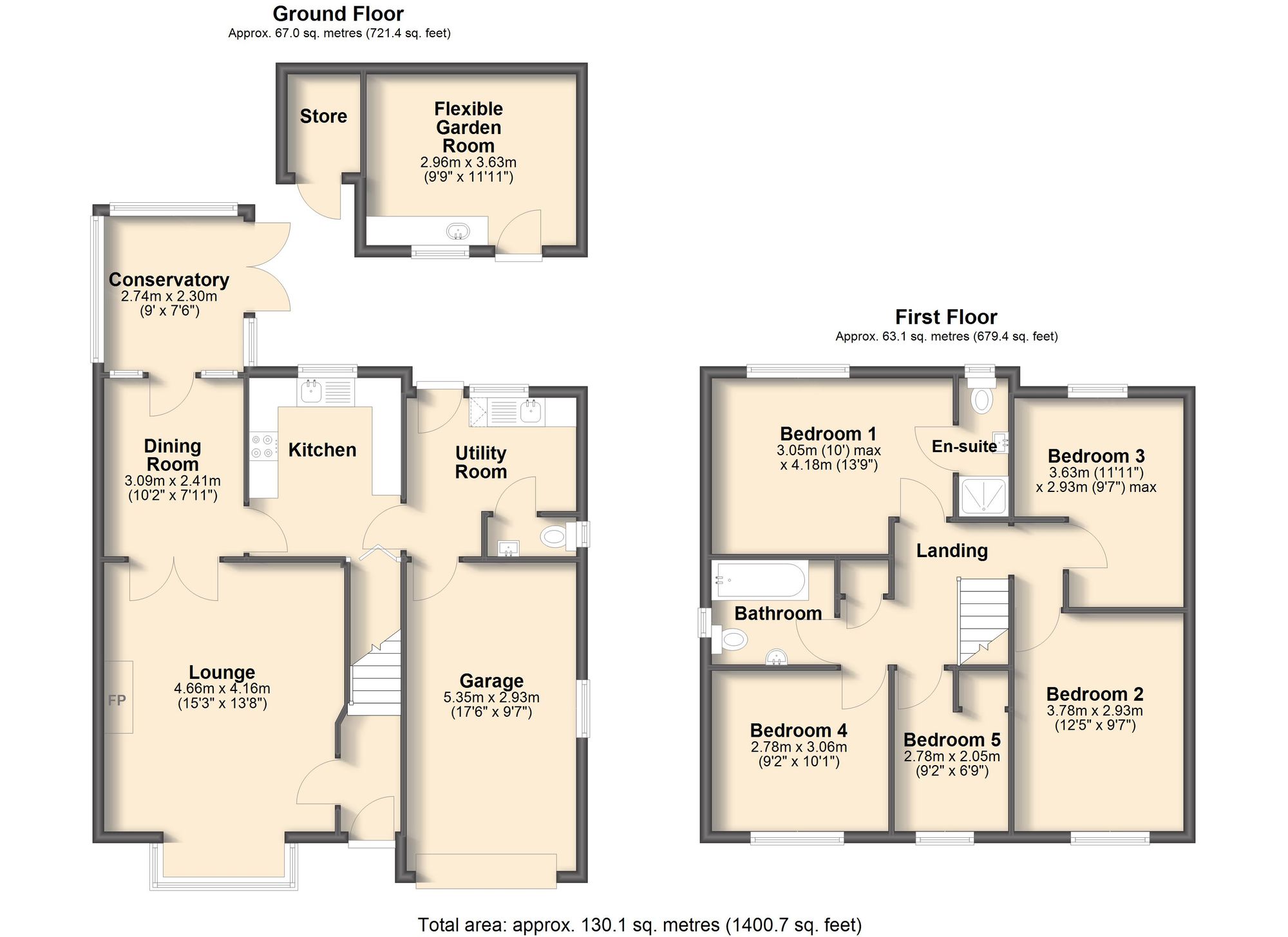 5 Granby Close, Chesterfield floorplan