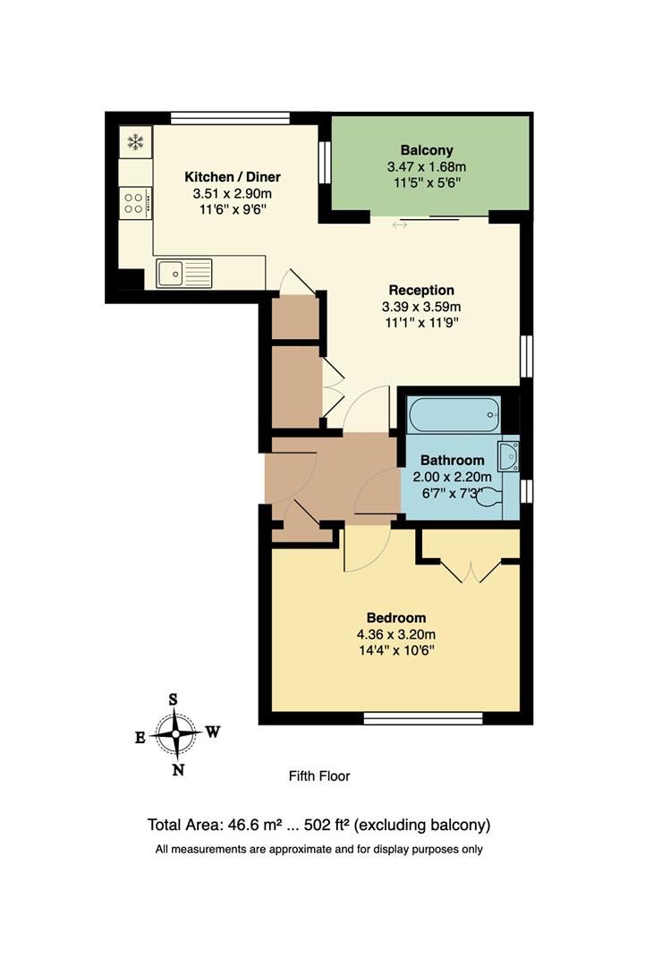 Flat 9, Lock View House, Dace Road, Hackney floorplan