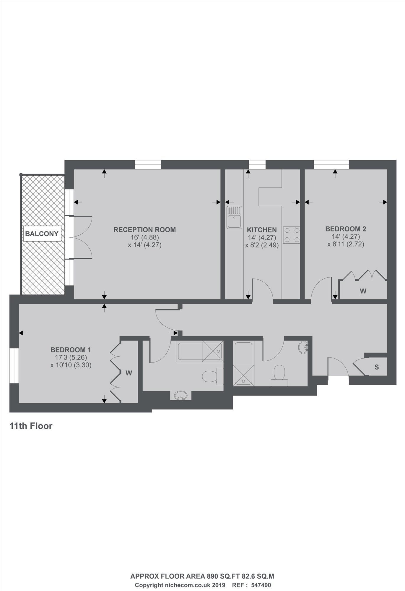 Flat 114, 20, Abbey Road, London floorplan