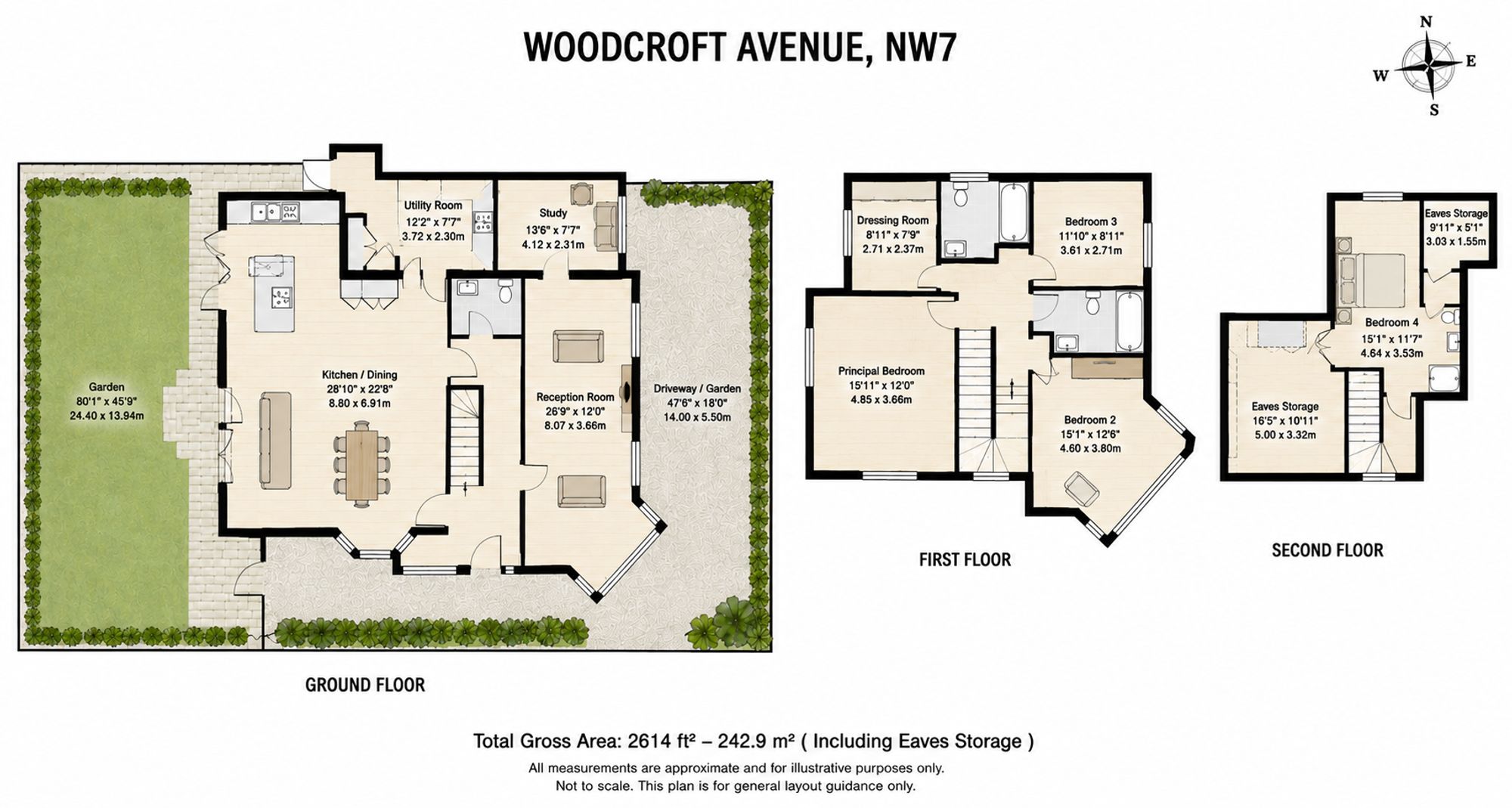 50, Woodcroft Avenue, London floorplan