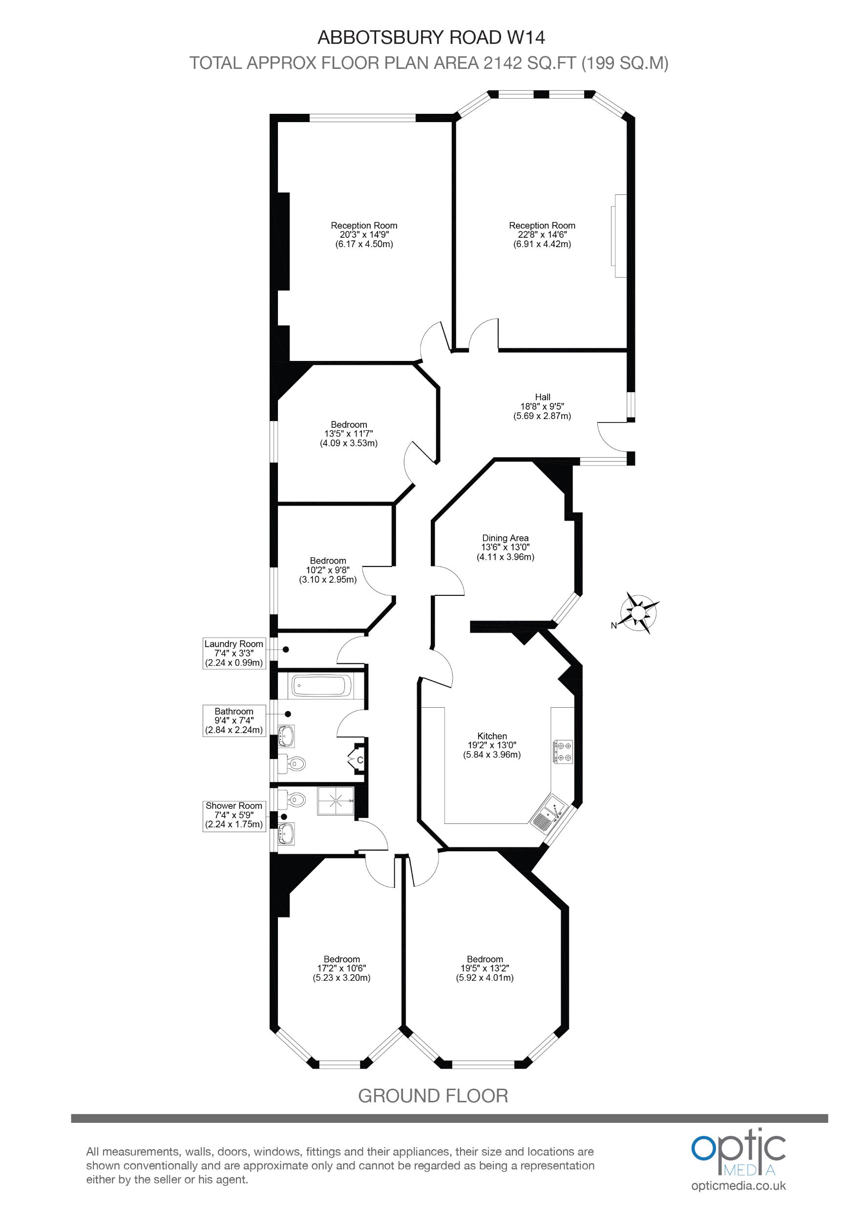 3, Oakwood Court, Abbotsbury Road, London floorplan