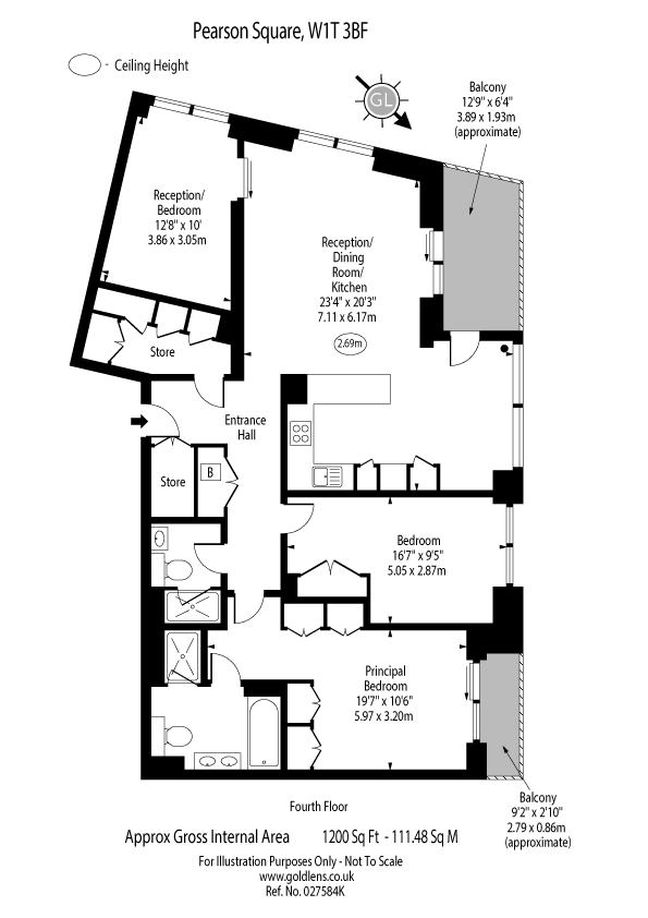 Apartment 403, 5, Pearson Square, London floorplan