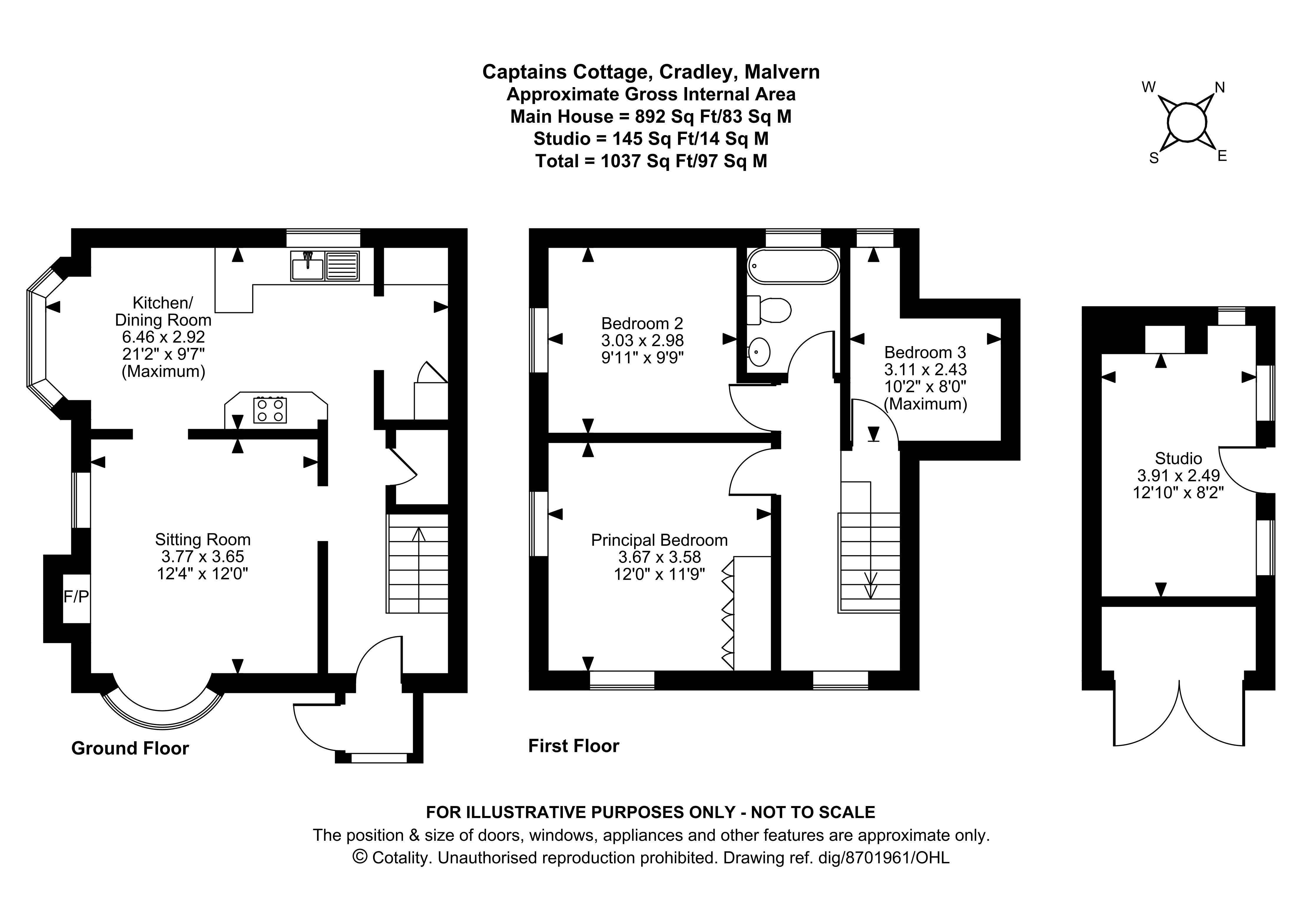 Captain's Cottage, Sandy Lane, Malvern floorplan