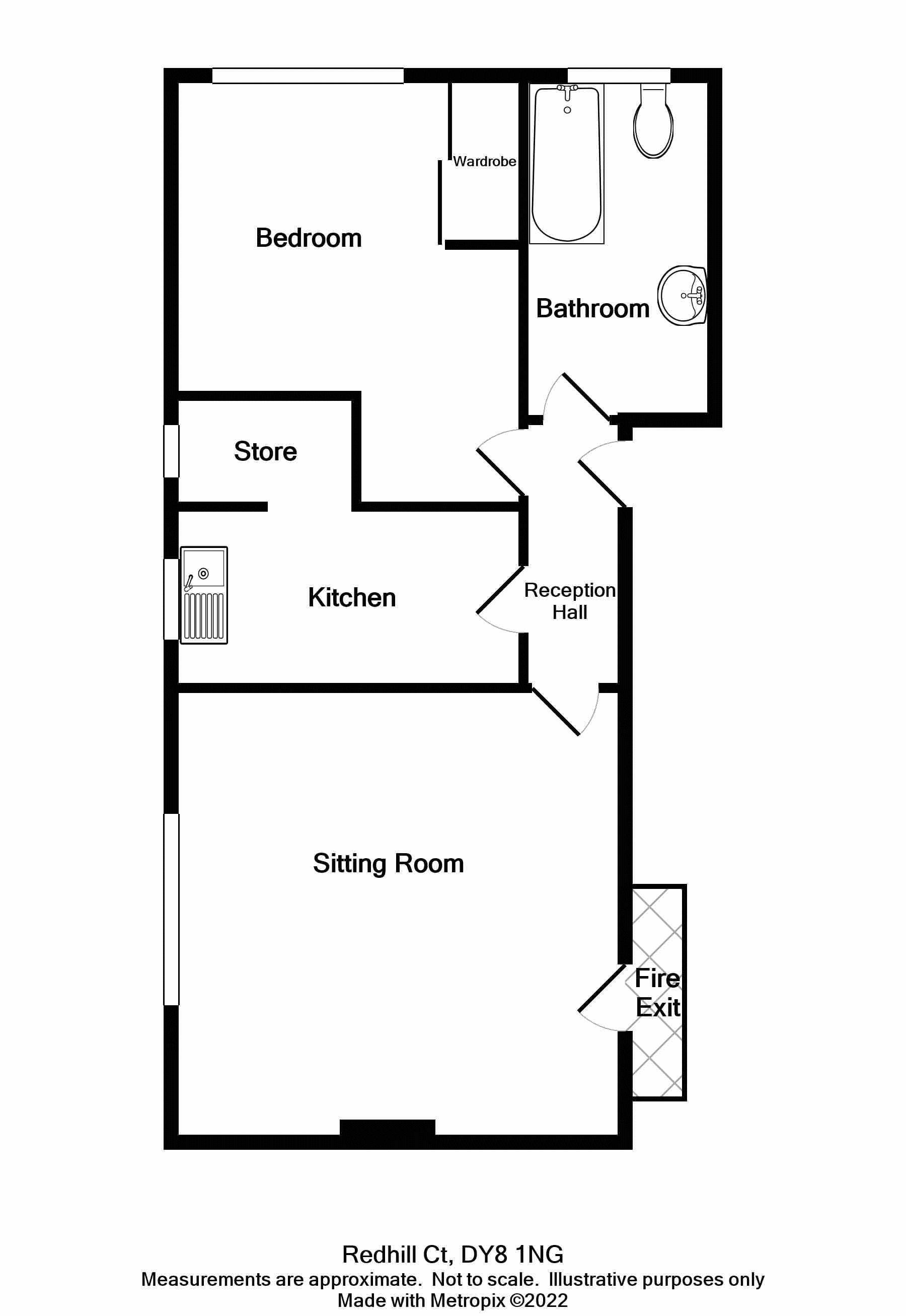 Stourbridge, Oldswinford, Red Hill, Redhill Court DY8, 1 bedroom flat