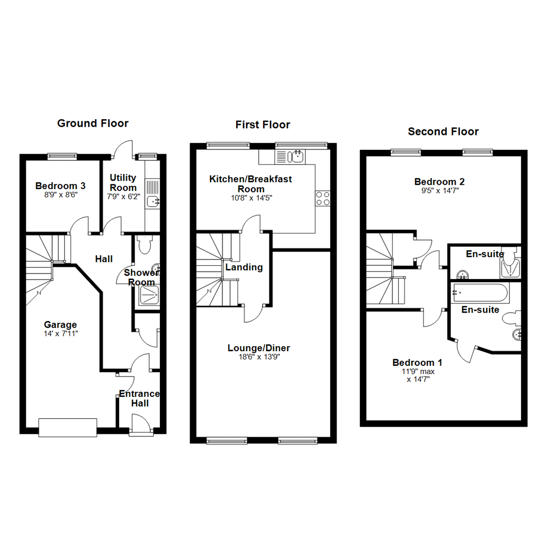 Roman Way, Higham Ferrers, Rushden NN10, 3 bedroom end terrace house