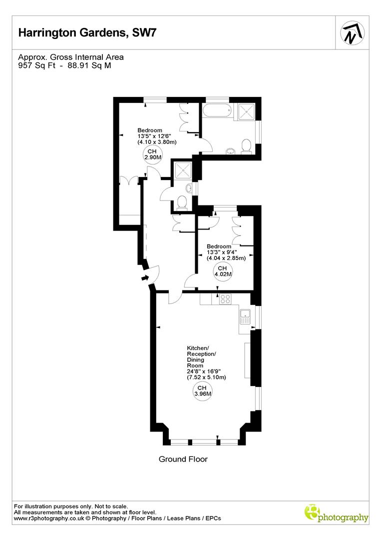 Raised Ground Floor Flat 1, 28, Harrington Gardens, London floorplan