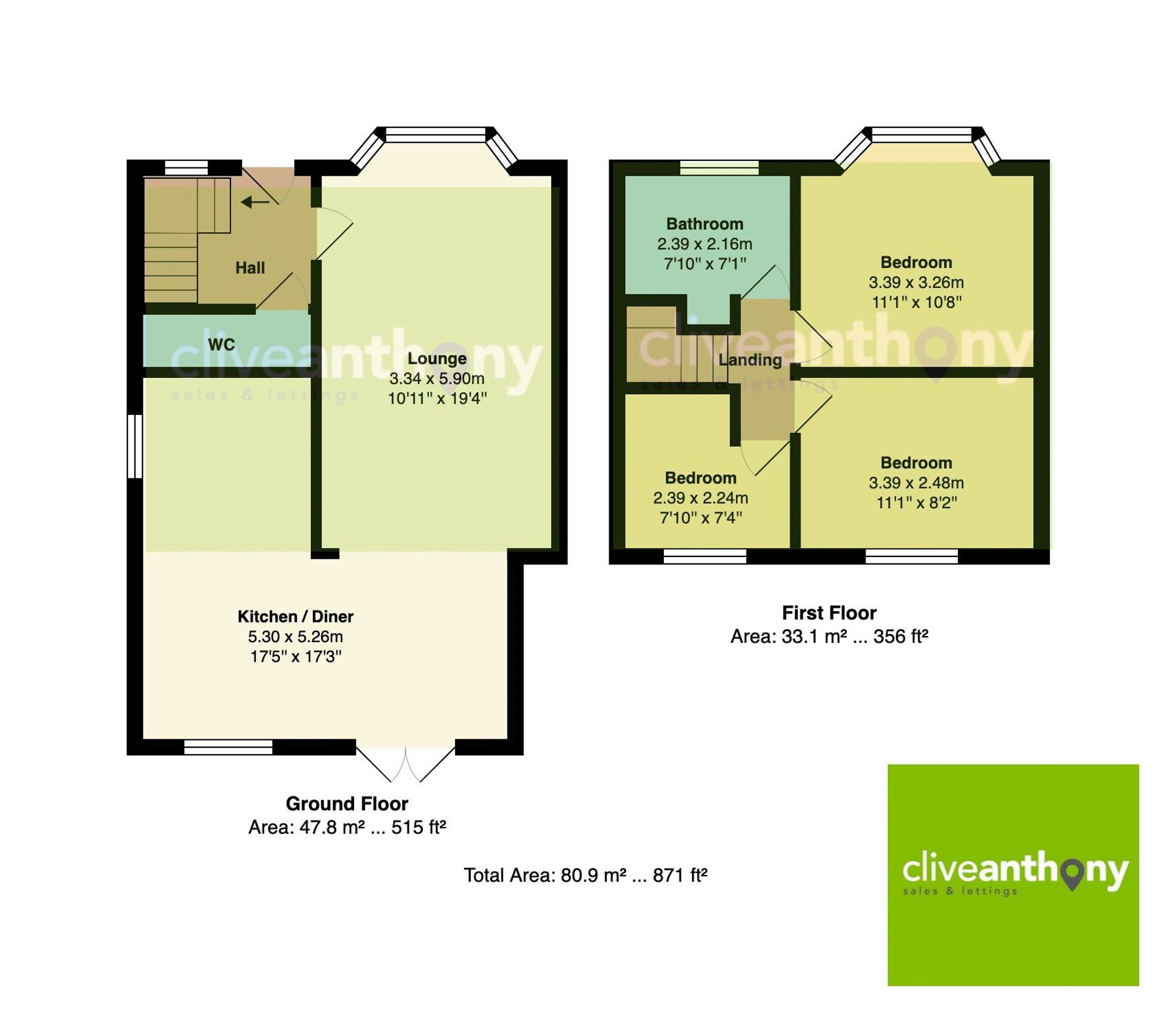 3 Berwick Avenue, Manchester floorplan