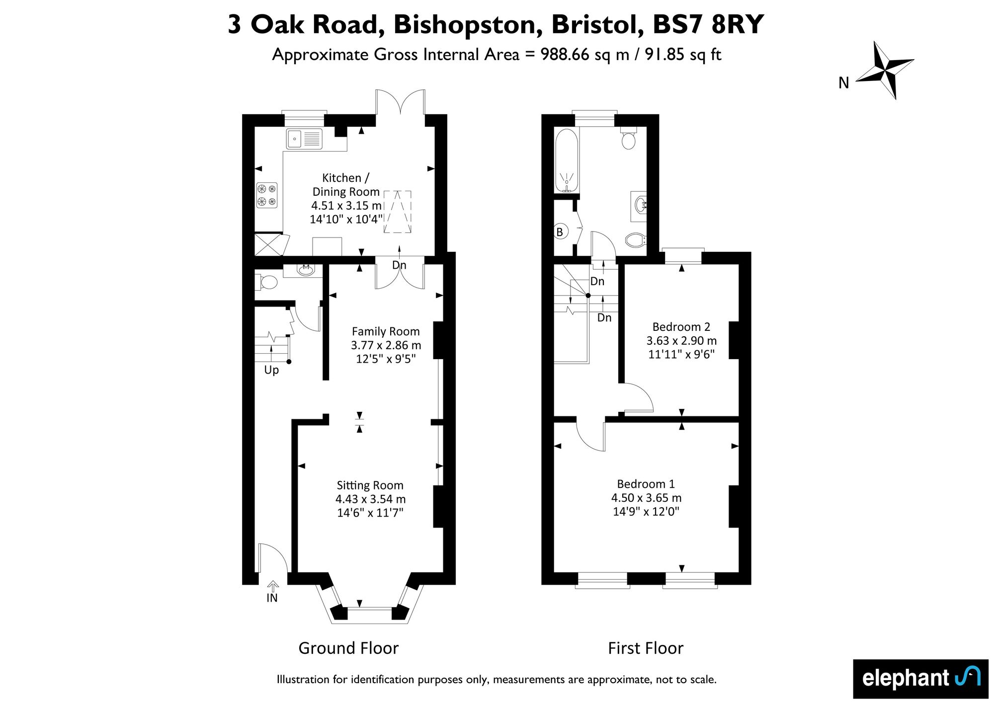 3 Oak Road, Bristol floorplan