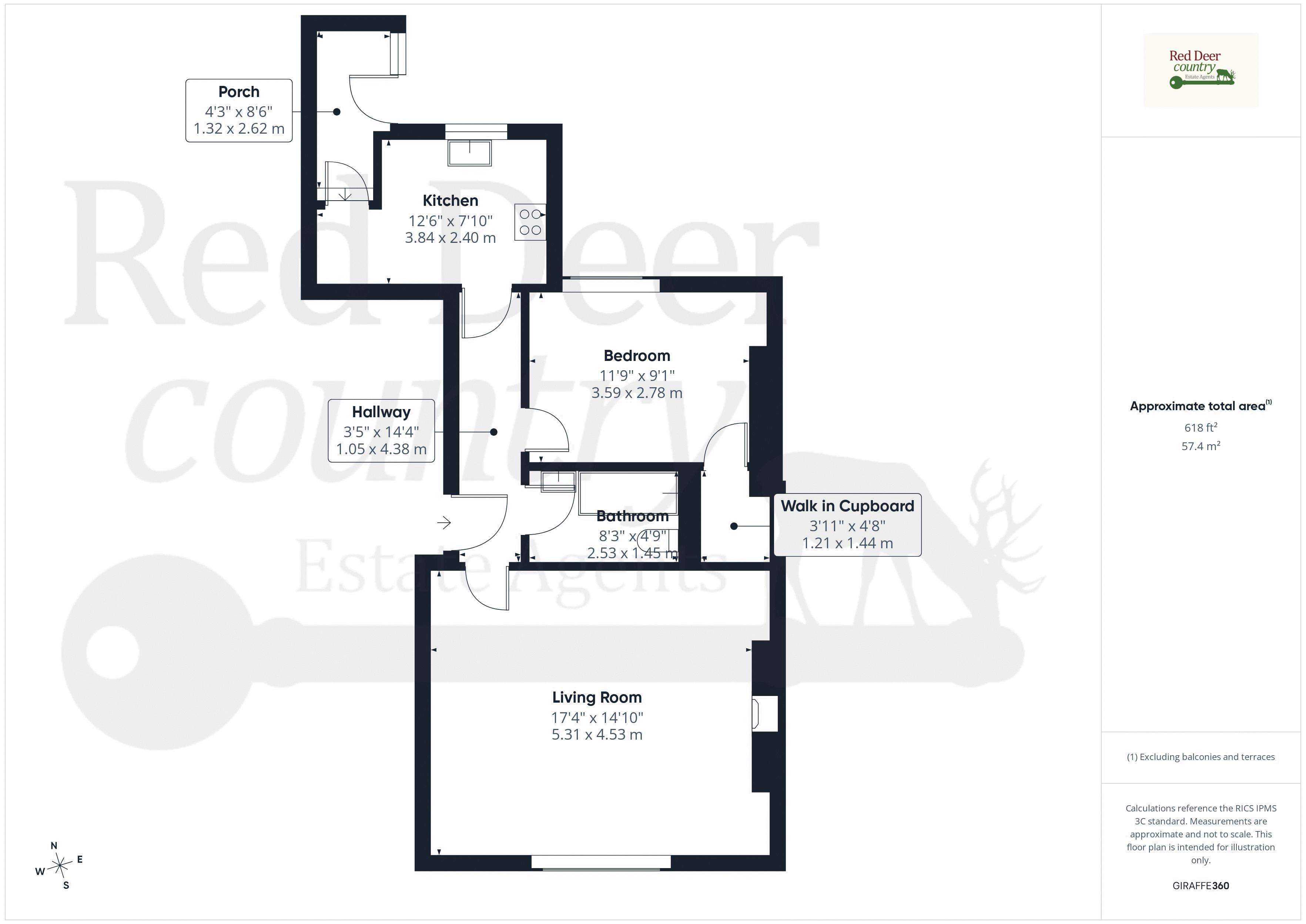 Flat 1 (The Garden Flat), 12 The Parks, Minehead floorplan