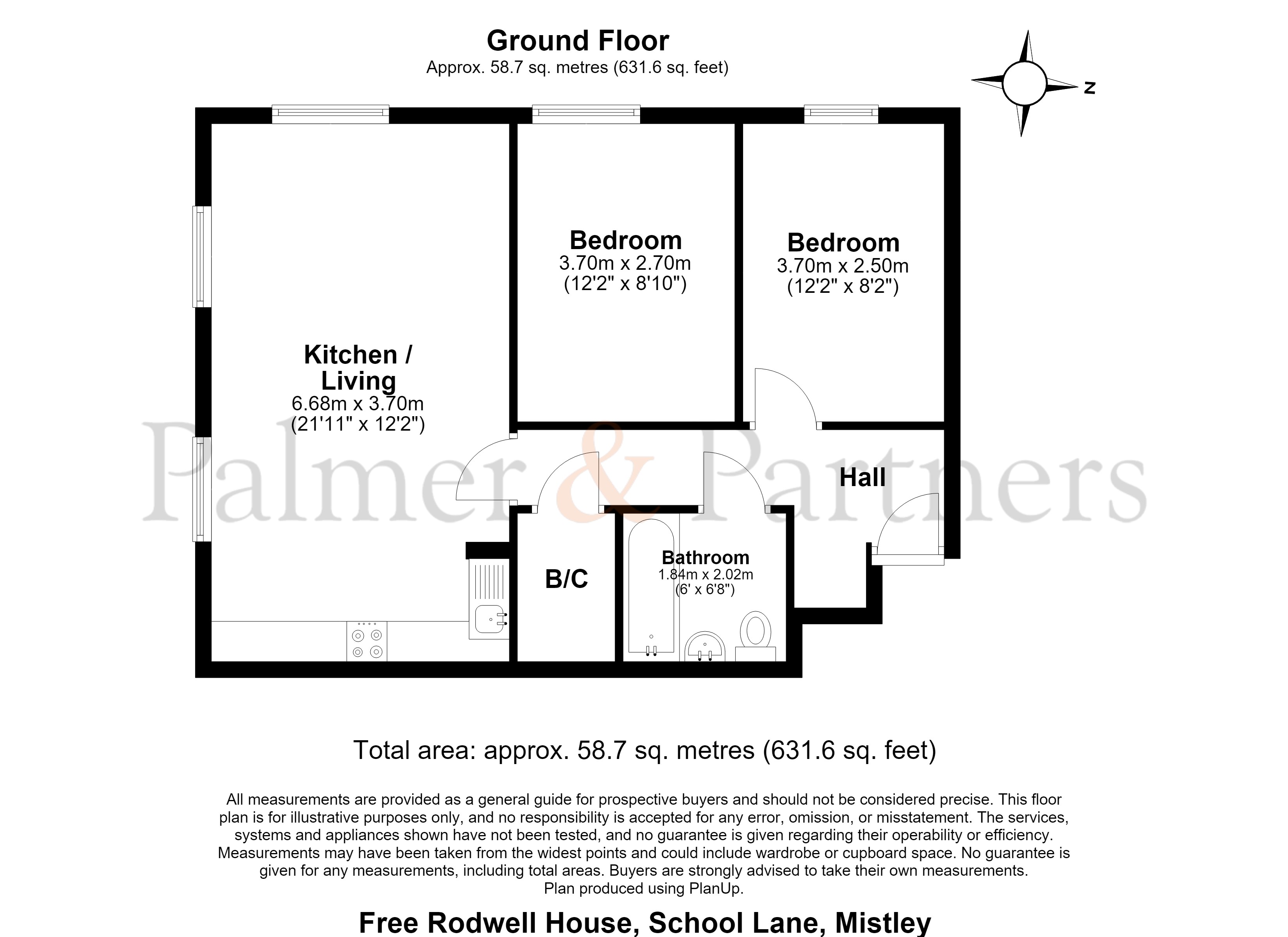Flat 38, Free Rodwell House,, School Lane, Manningtree floorplan