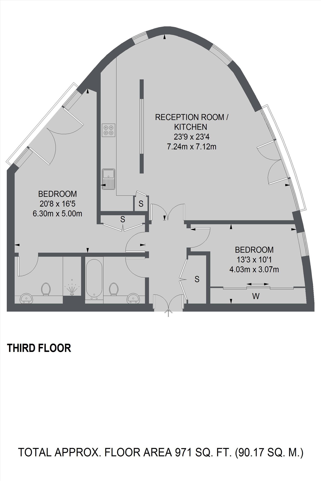 Flat 98, Exchange Building, 132, Commercial Street, London floorplan