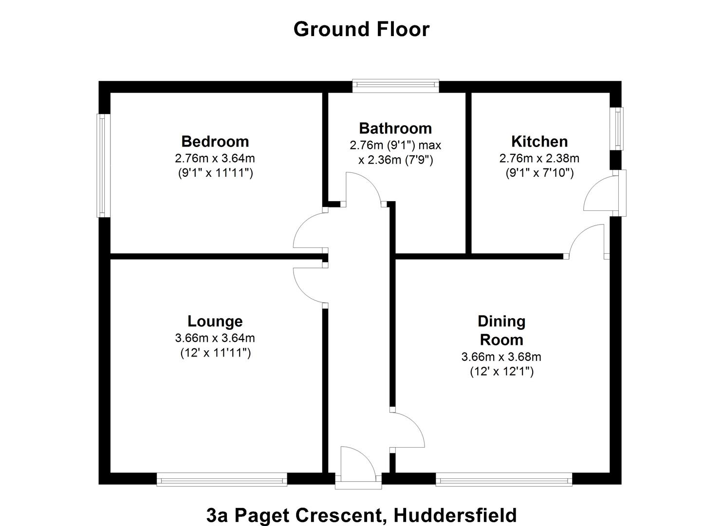 2 Bedrooms Detached bungalow to rent in Paget Crescent, Birkby, Huddersfield HD2