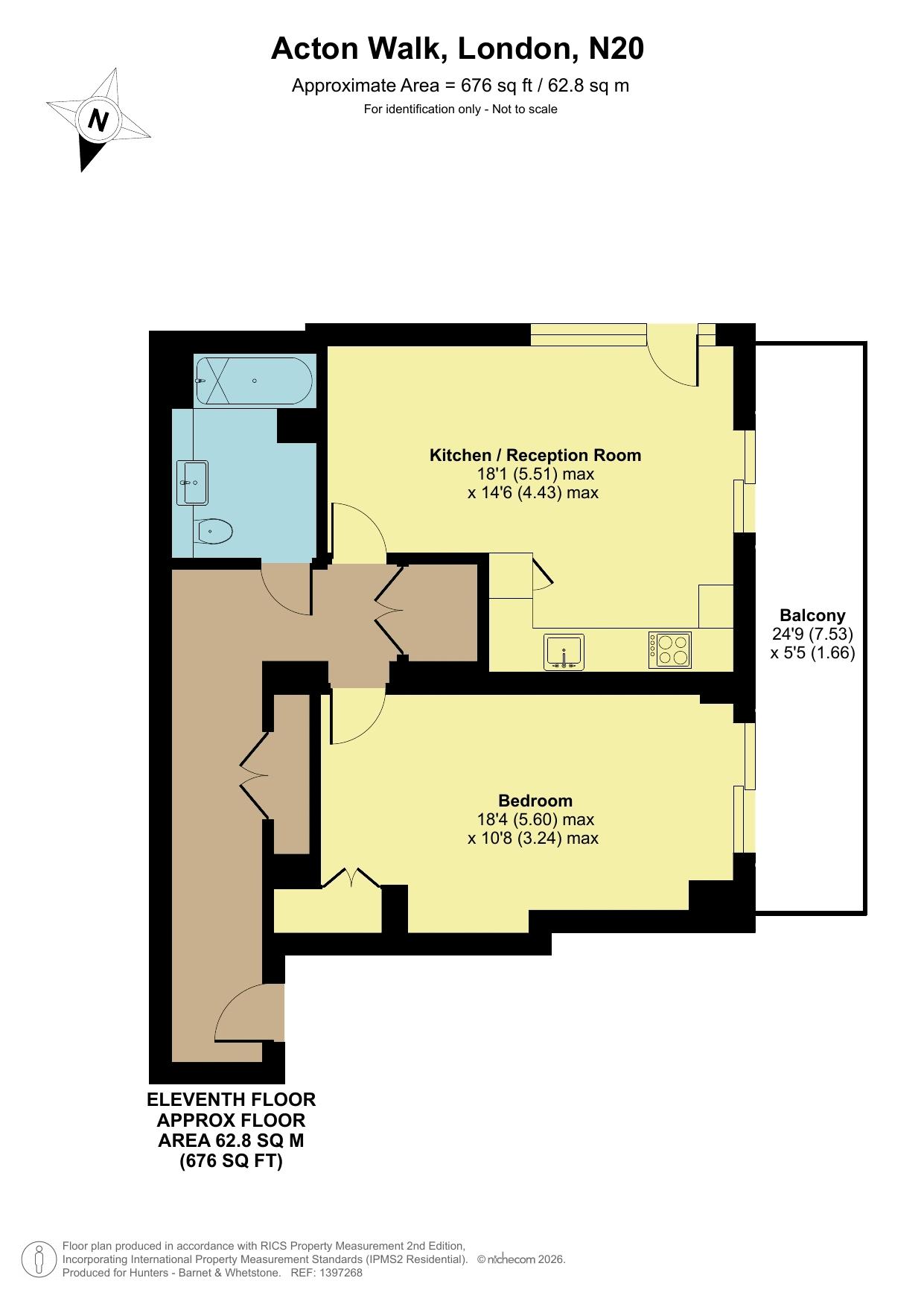 Flat 94 Northway House,, Acton Walk, London, Greater London floorplan