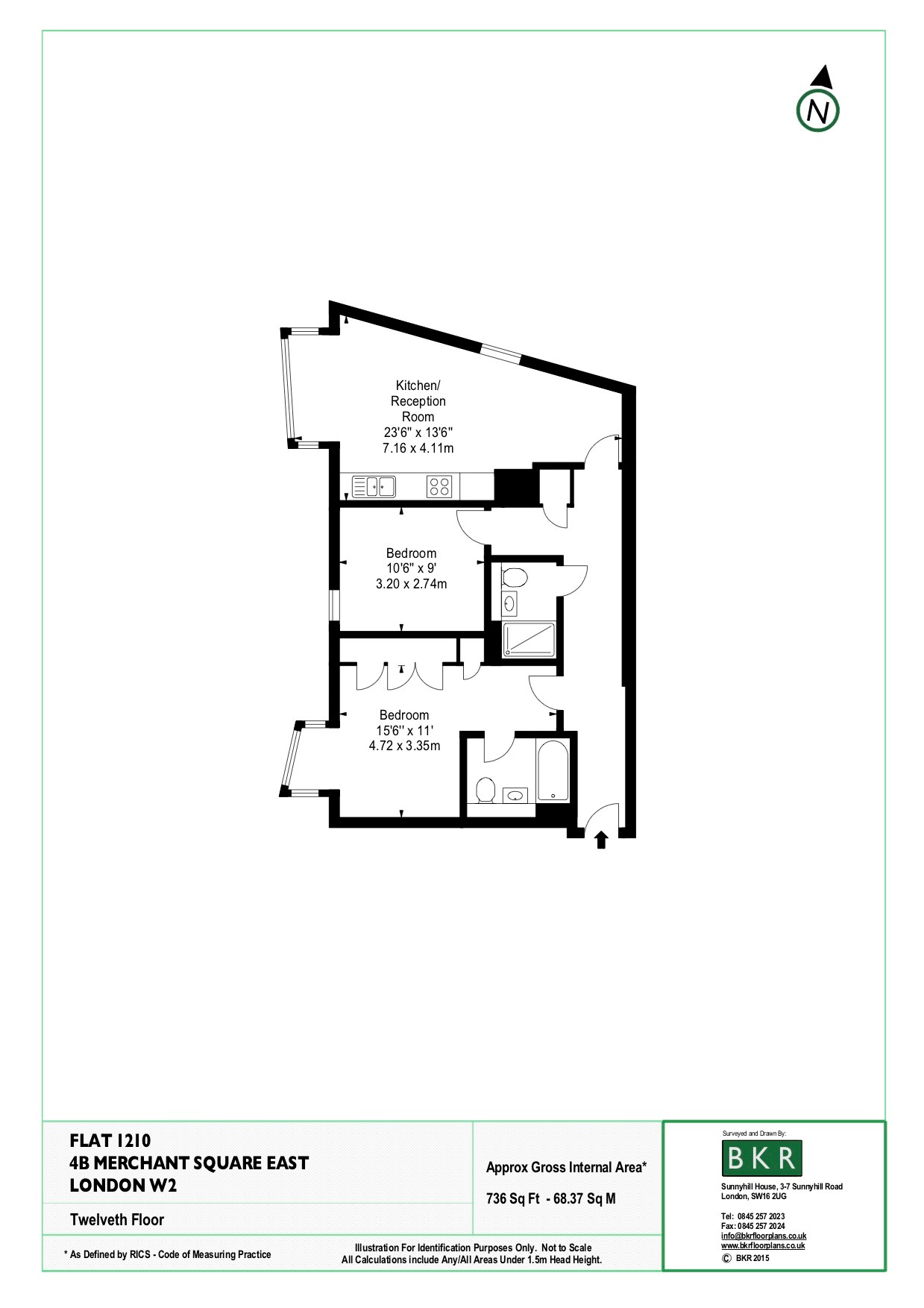 2 Bedrooms Flat to rent in Merchant Square East, London W2