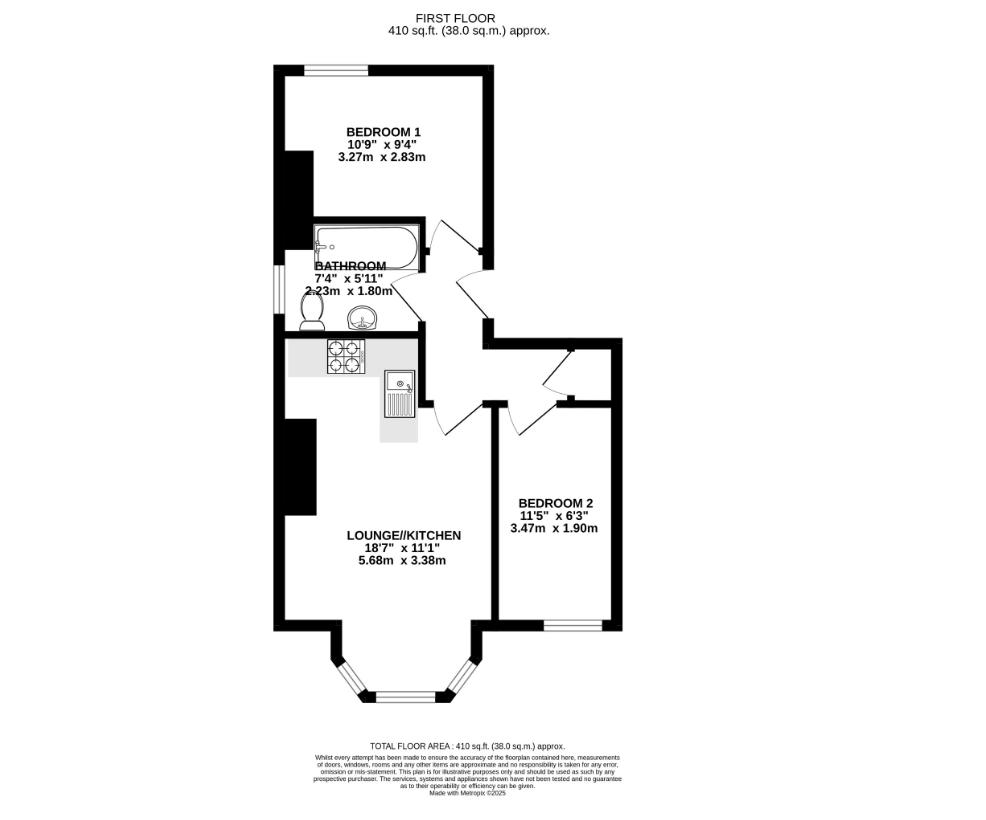 Flat 3, 14-16 Worthing Road, Southsea floorplan