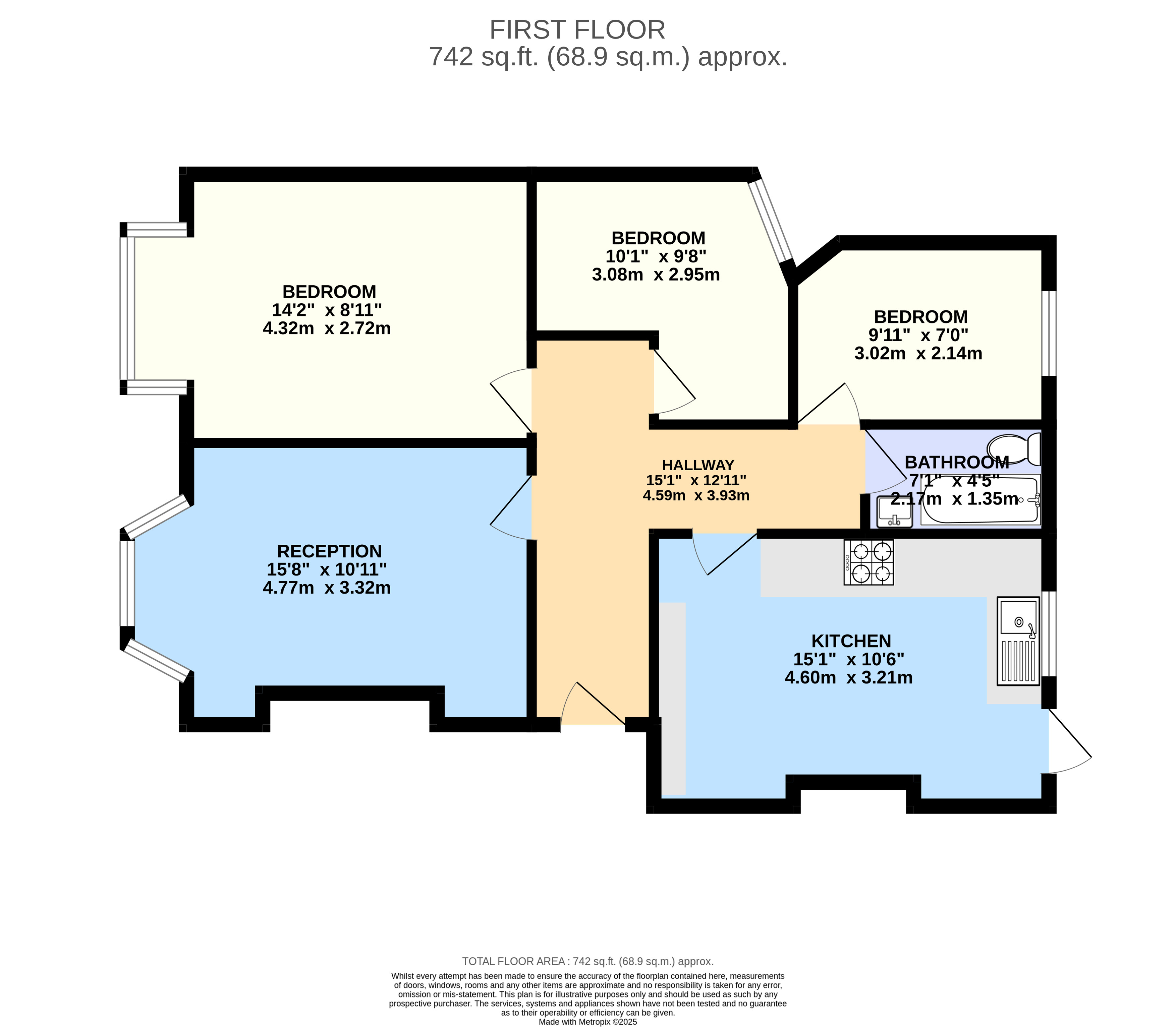 Flat 4, 10-20 Grosvenor Road, Southall floorplan
