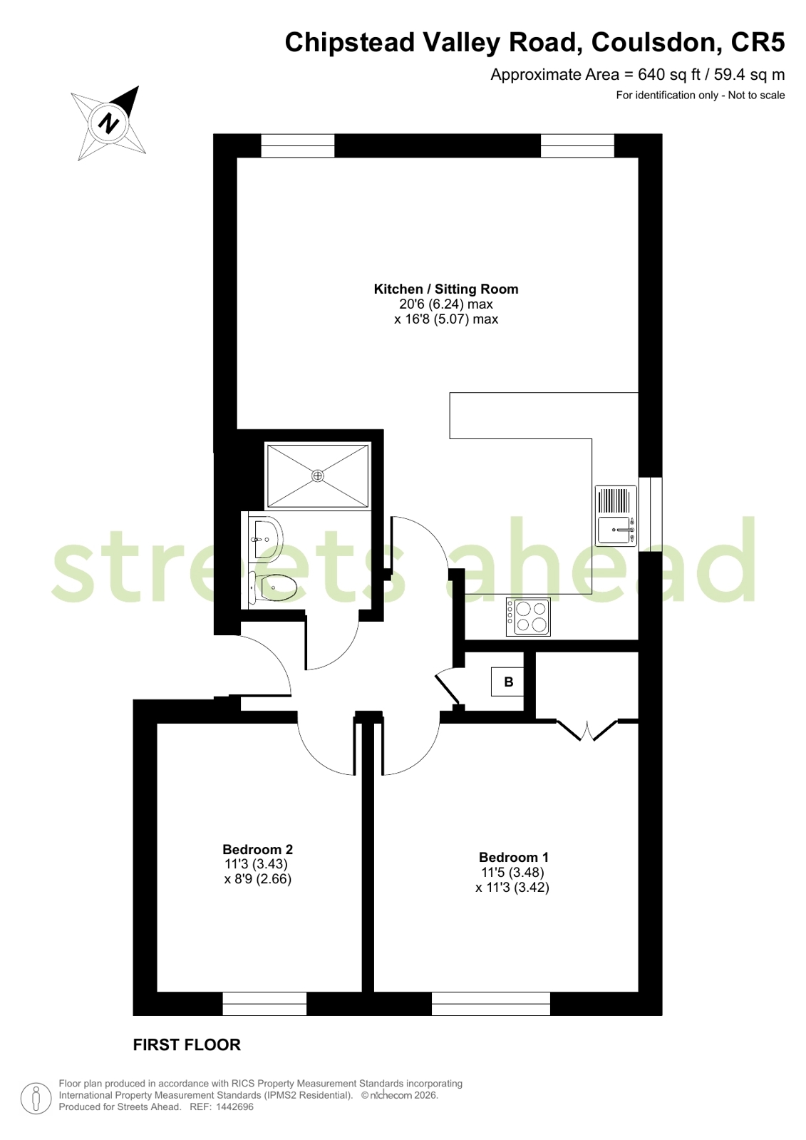 Flat 3, 183, Chipstead Valley Road, Coulsdon floorplan