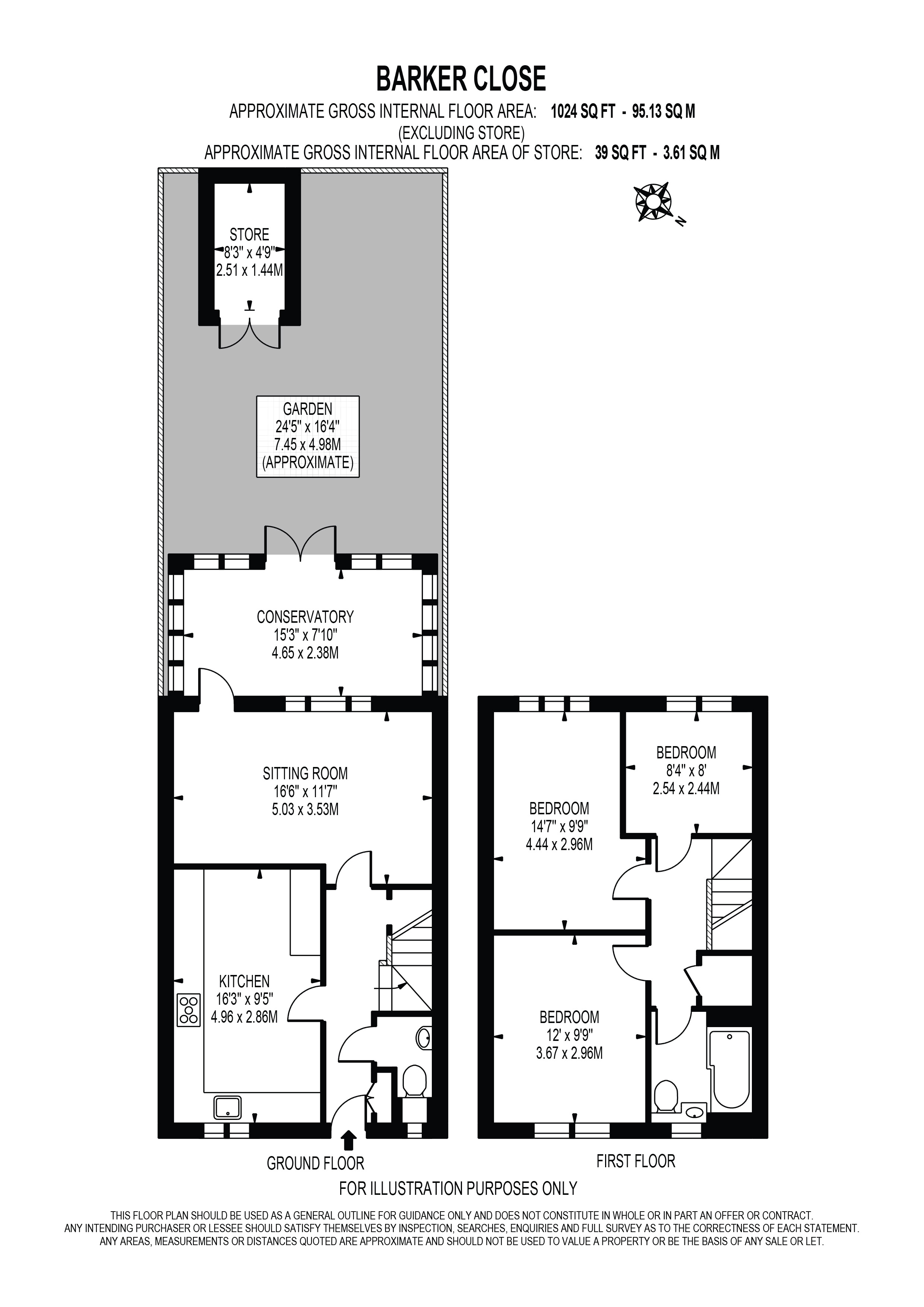 8, Barker Close, New Malden floorplan