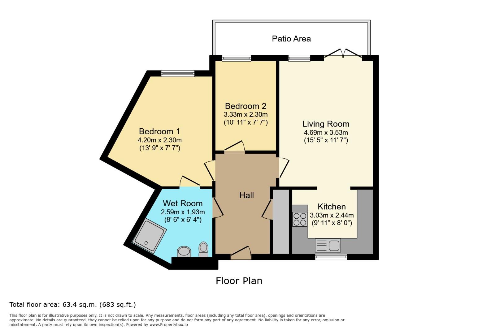 Flat 1 White Willows, 70, Dyche Road, Sheffield floorplan
