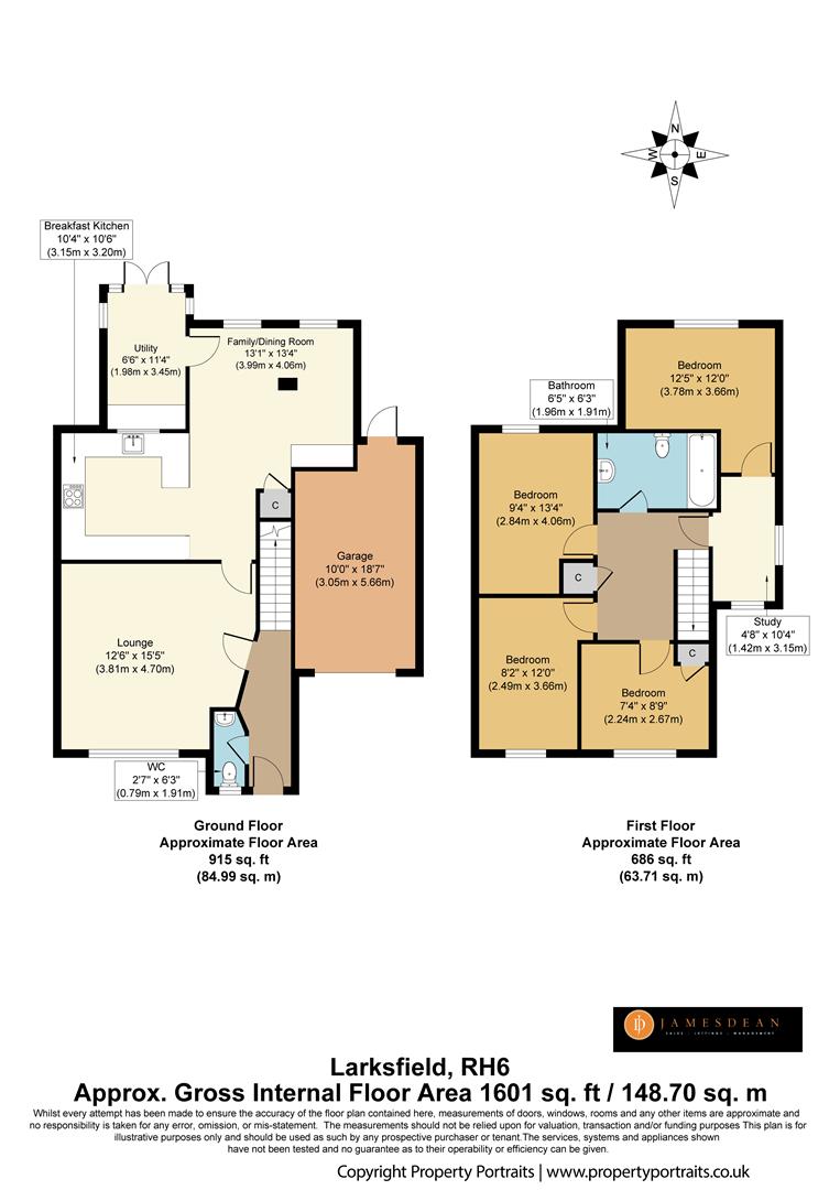 14, Larksfield, Horley floorplan