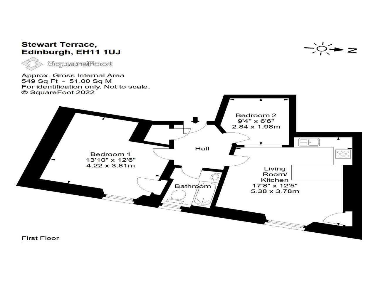 Stewart Terrace, Edinburgh EH11, 1 bedroom flat for sale