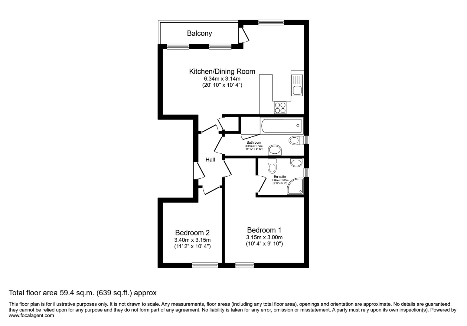 Flat 6, Homerton Court 2, Magdalene Gardens, London floorplan