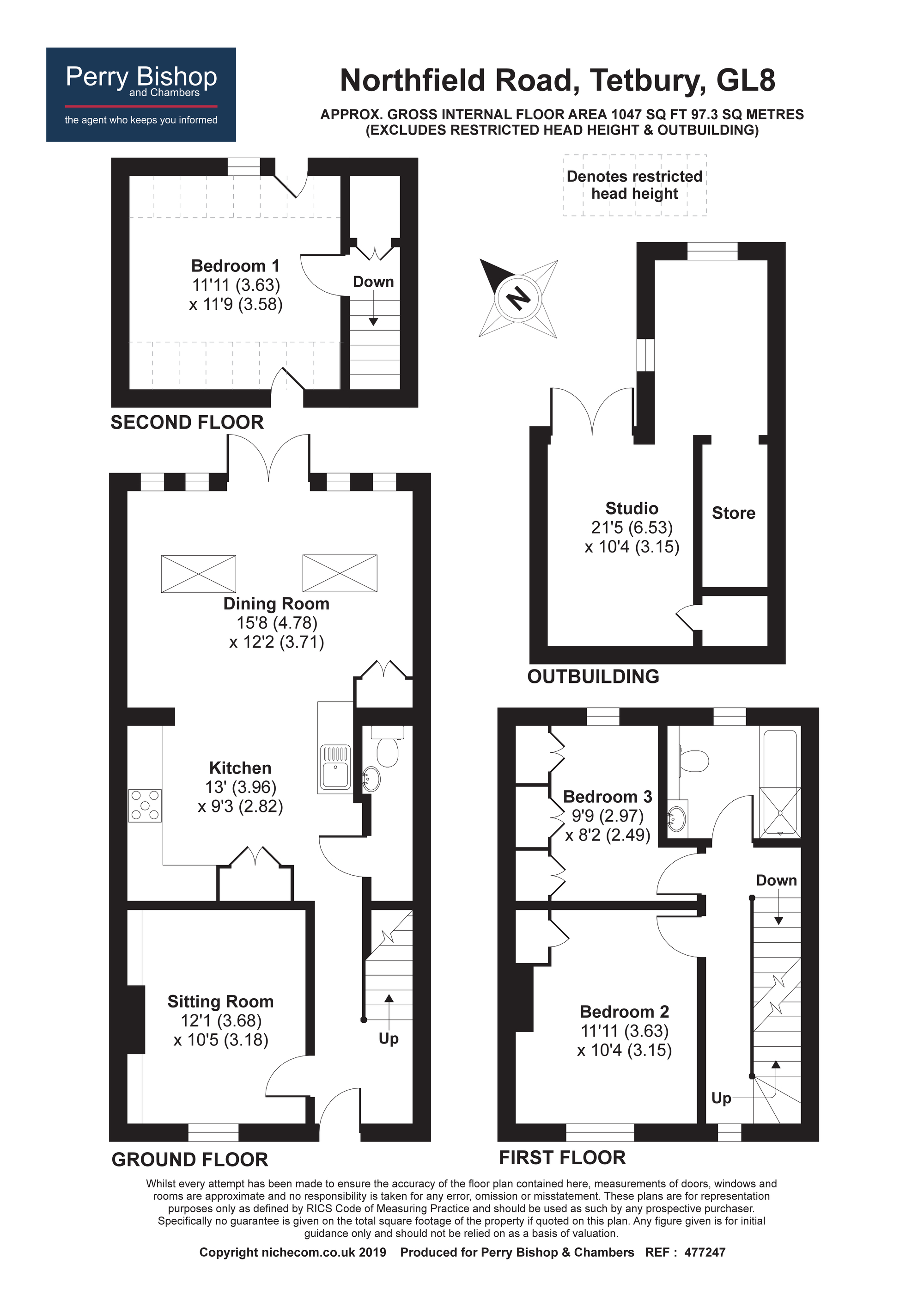 3 Bedrooms Terraced house for sale in Northfield Road, Tetbury GL8