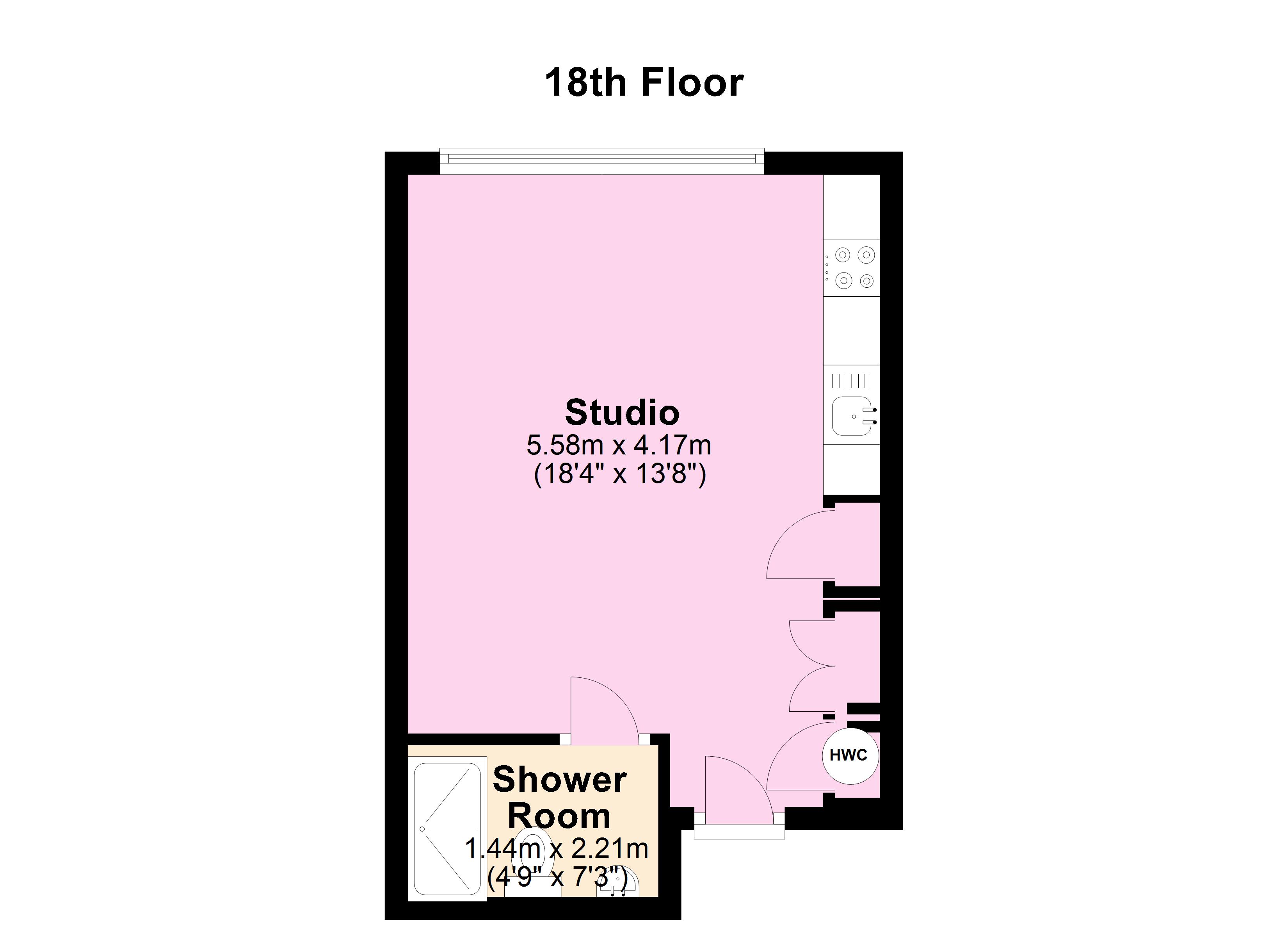 Apartment 1819 The Cube West, 197, Wharfside Street, Birmingham floorplan