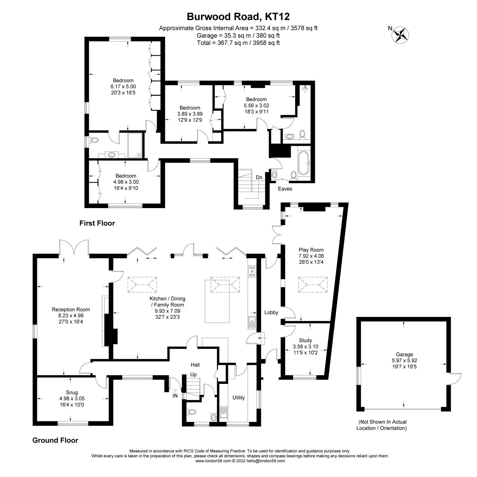 142, Burwood Road, Walton-On-Thames floorplan