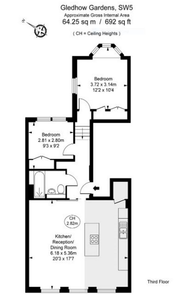 Flat 2, 22, Gledhow Gardens, London floorplan