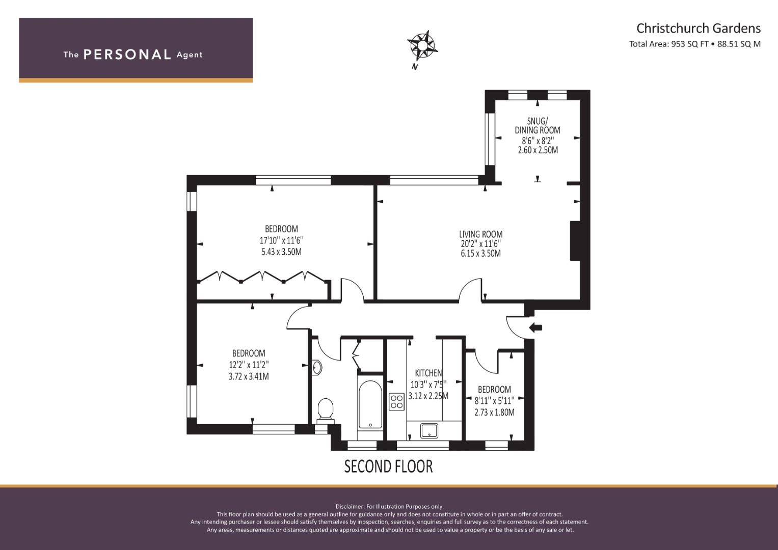 Flat 19, Christchurch Gardens, Christ Church Mount, Epsom floorplan