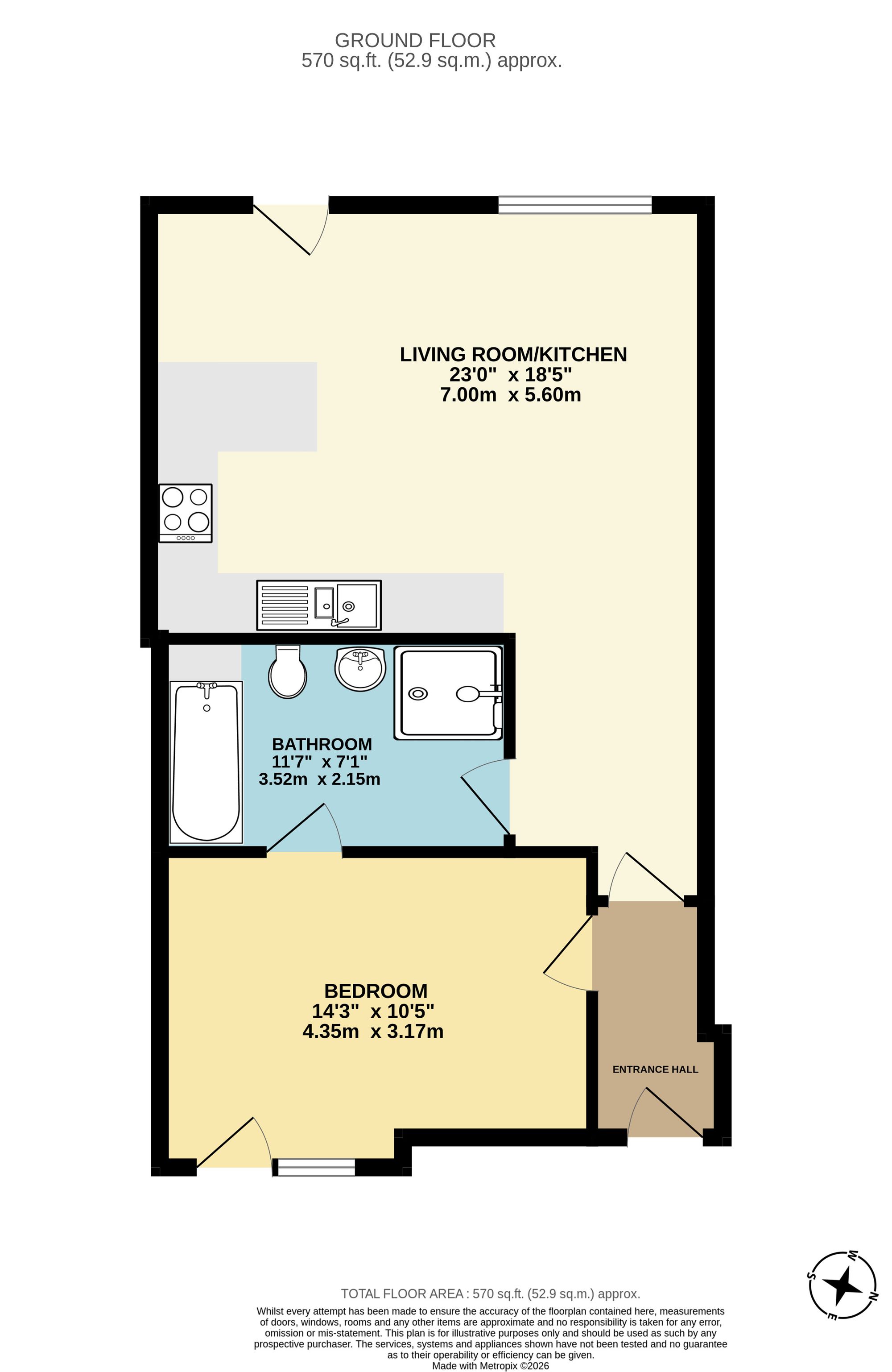 Flat 3, 2 Rock Avenue, Gillingham floorplan