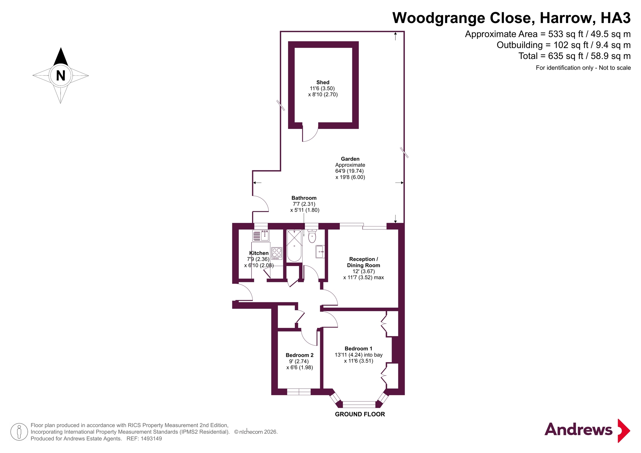 15, Woodgrange Close, Harrow floorplan