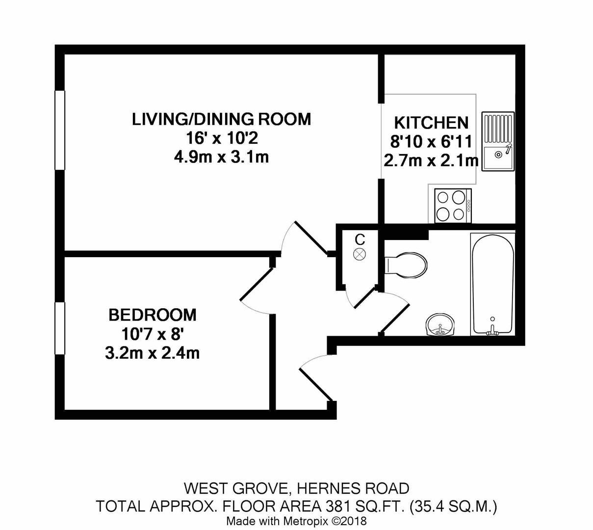 West Grove, Oxford floorplan