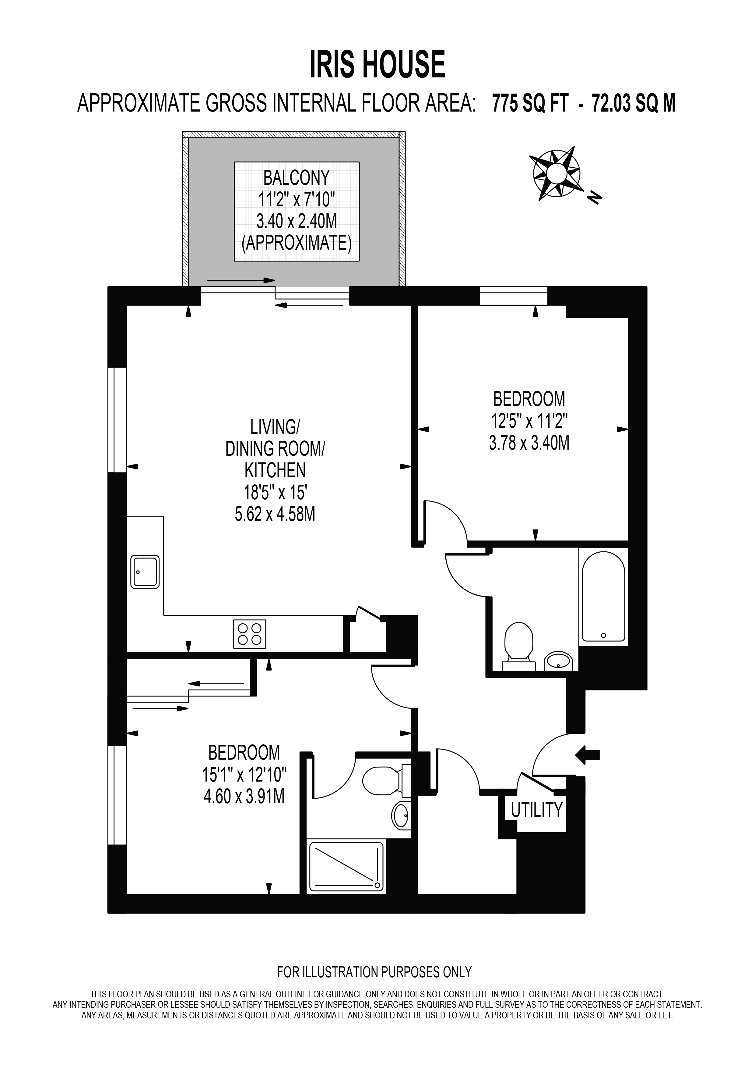 Flat 102 Iris House 12, Hemlock Street, London floorplan