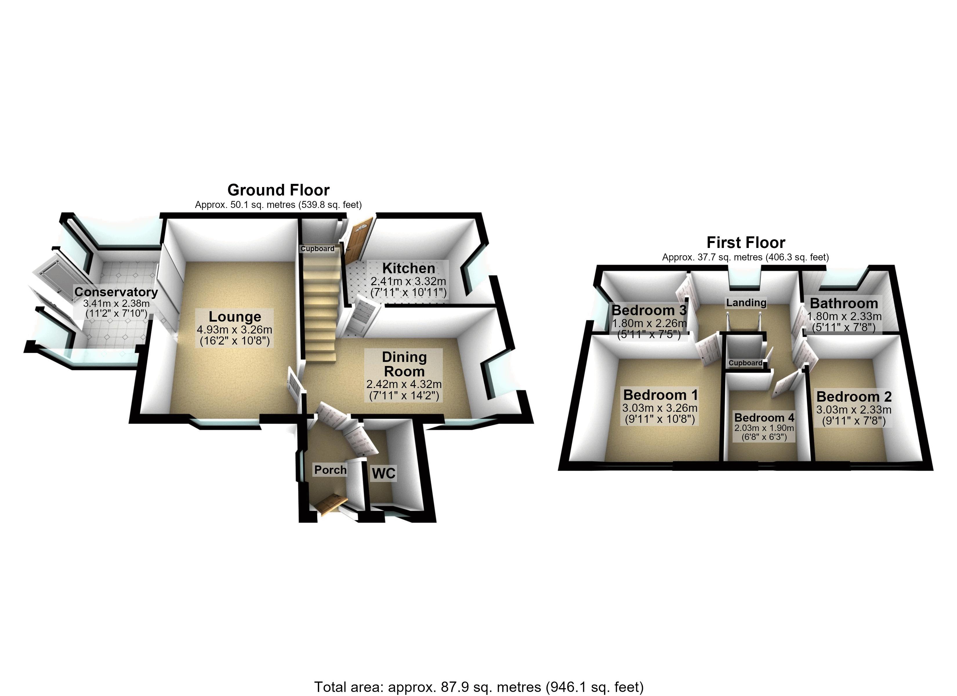1, Downley Close, Rochdale floorplan