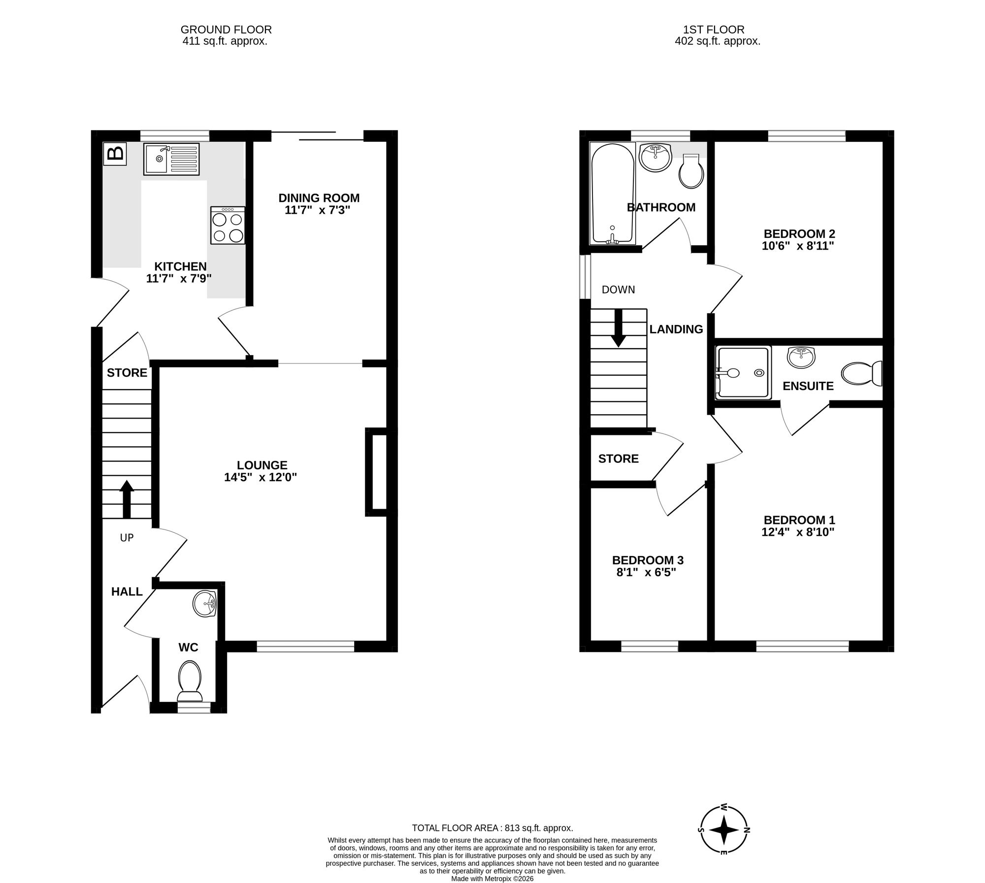 96 Llwyn Onn, Pontyclun floorplan