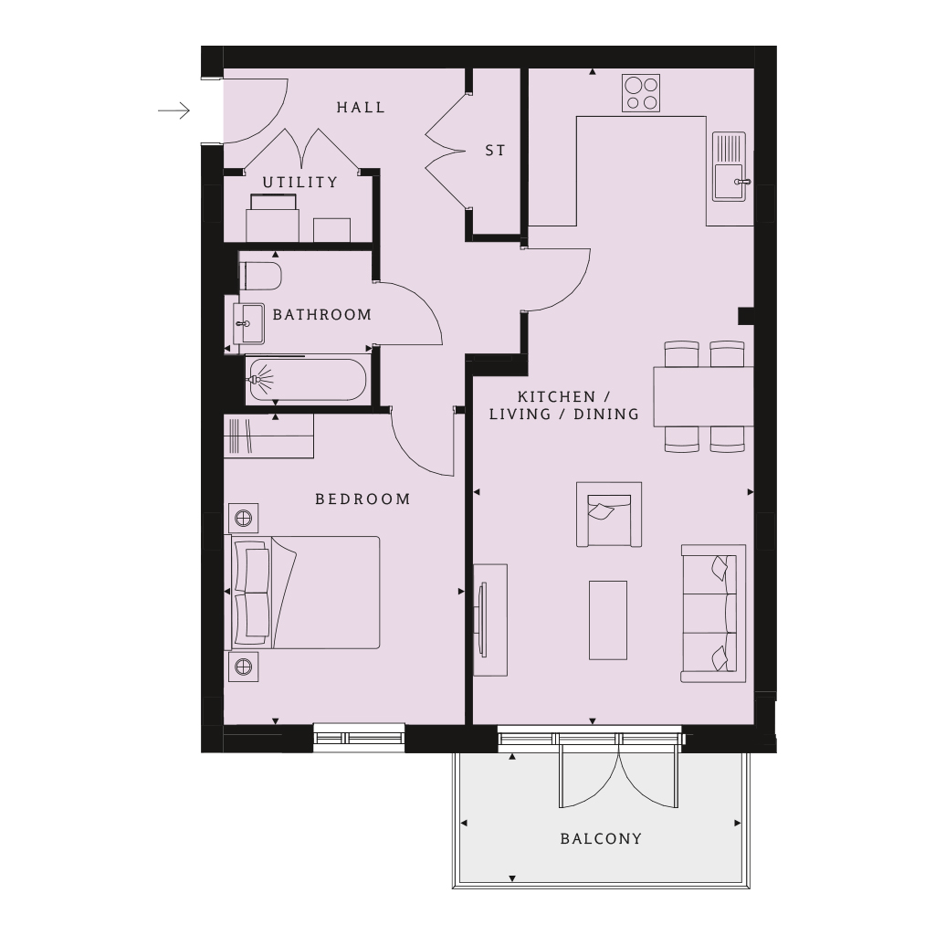 1 Bedrooms Flat for sale in 