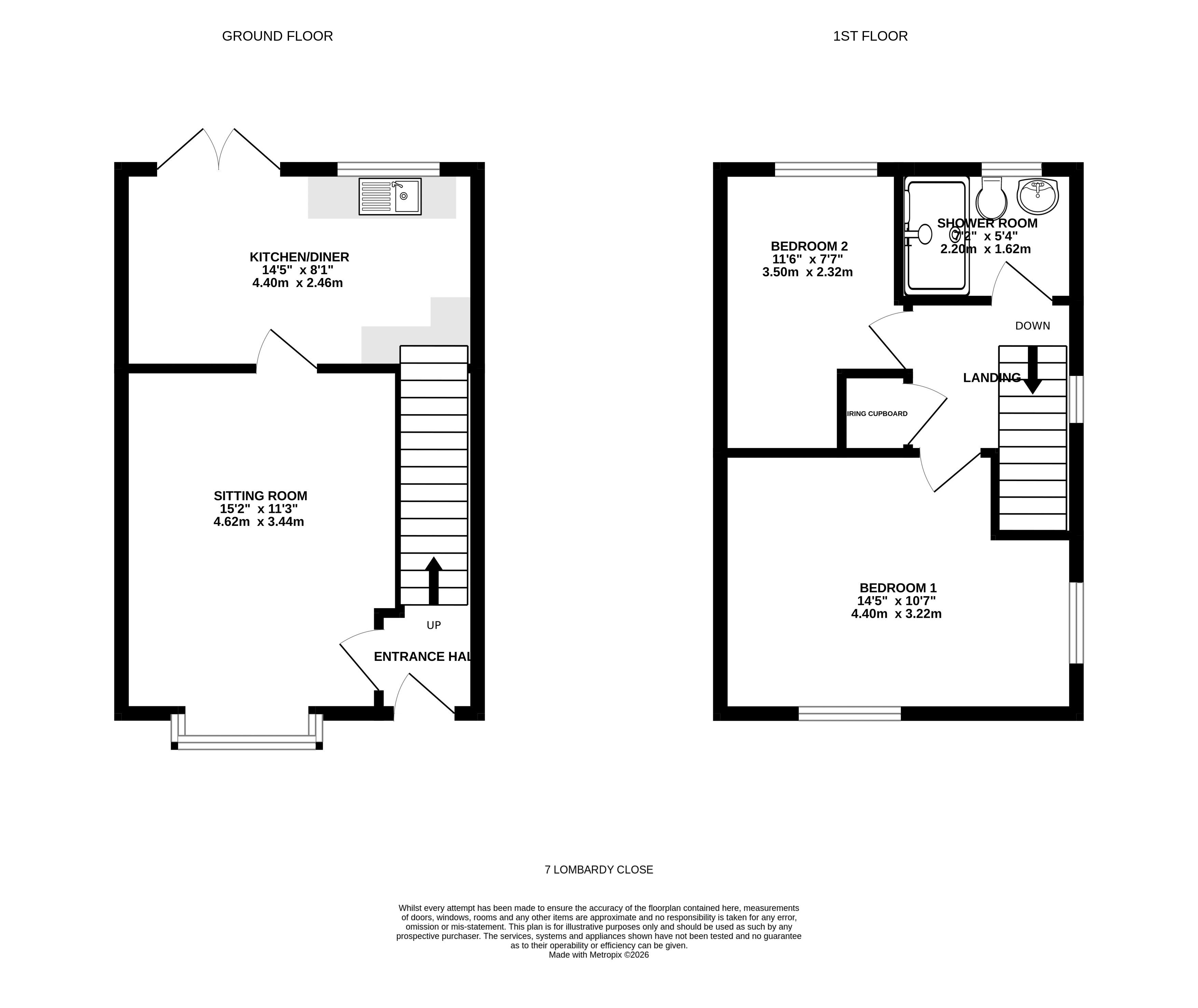 7, Lombardy Close, Weston-Super-Mare floorplan