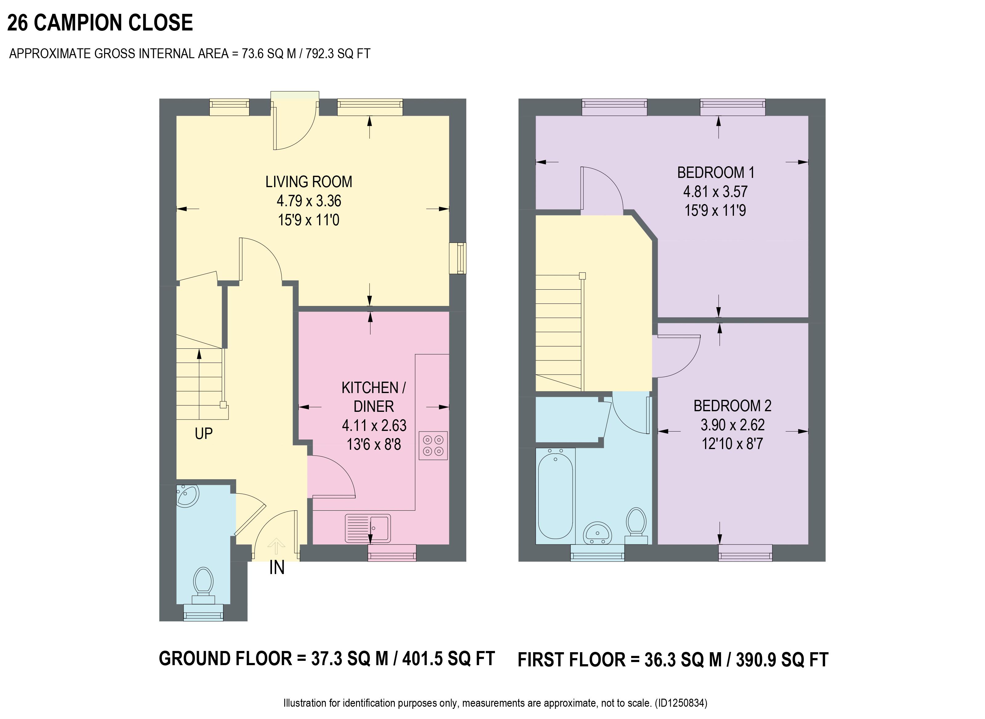 26, Campion Close, Chesterfield floorplan