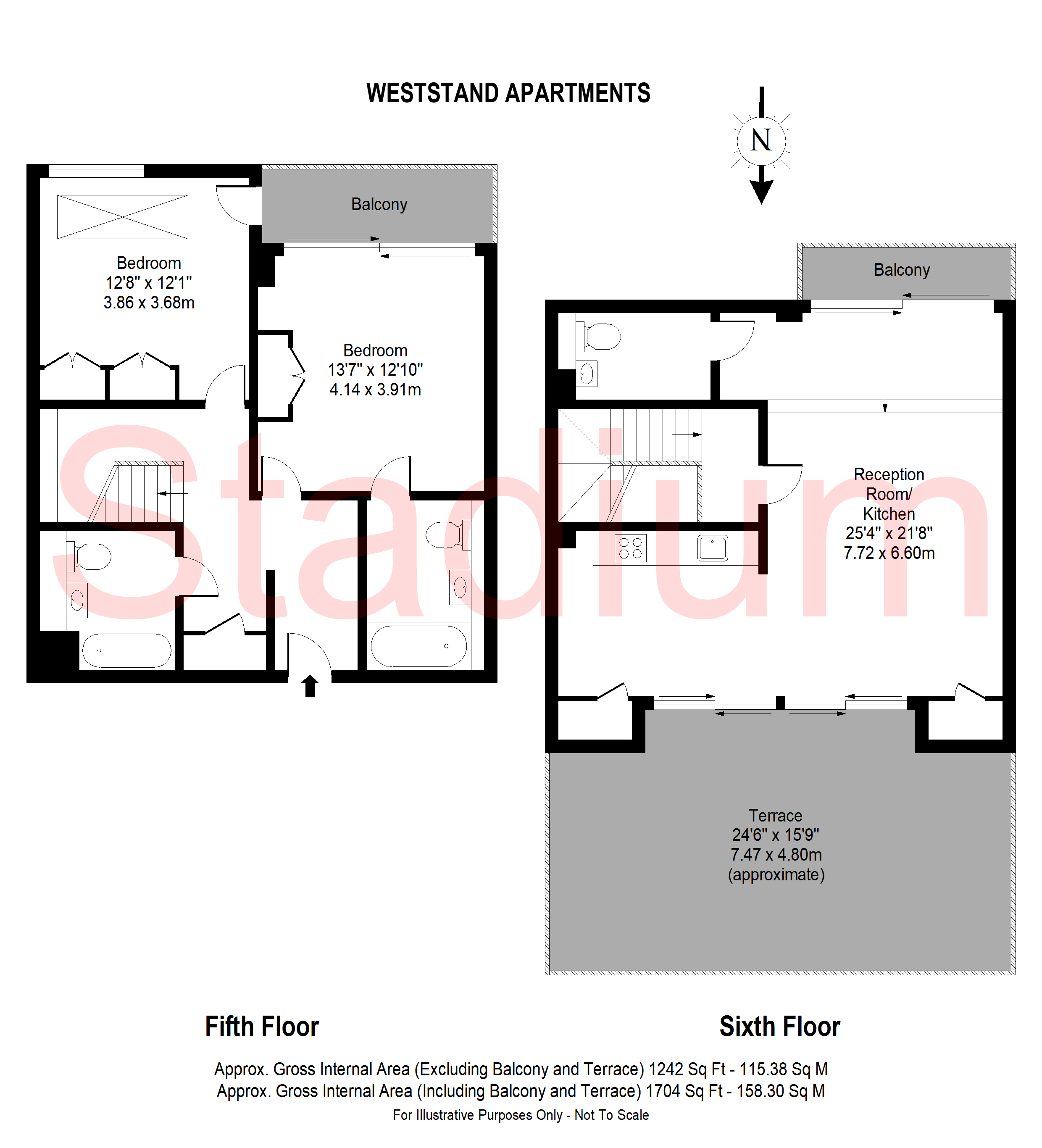 2 Bedrooms Flat to rent in Weststand Apartments, Highbury Stadium Square, Highbury, London N5