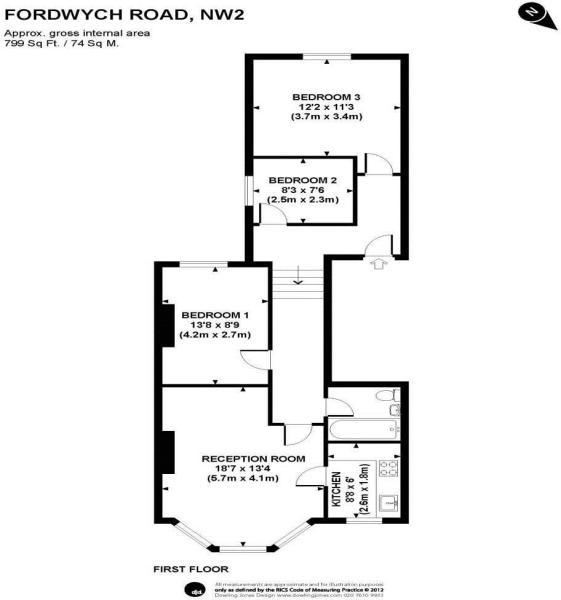 3 Bedrooms Flat to rent in Fordwych Road, London NW2