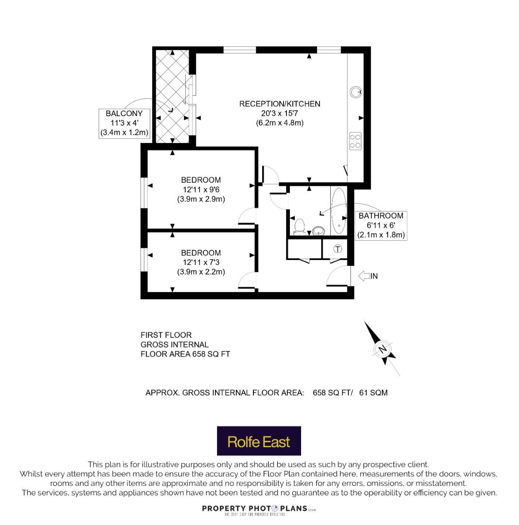 13, Grantham House, Northolt floorplan