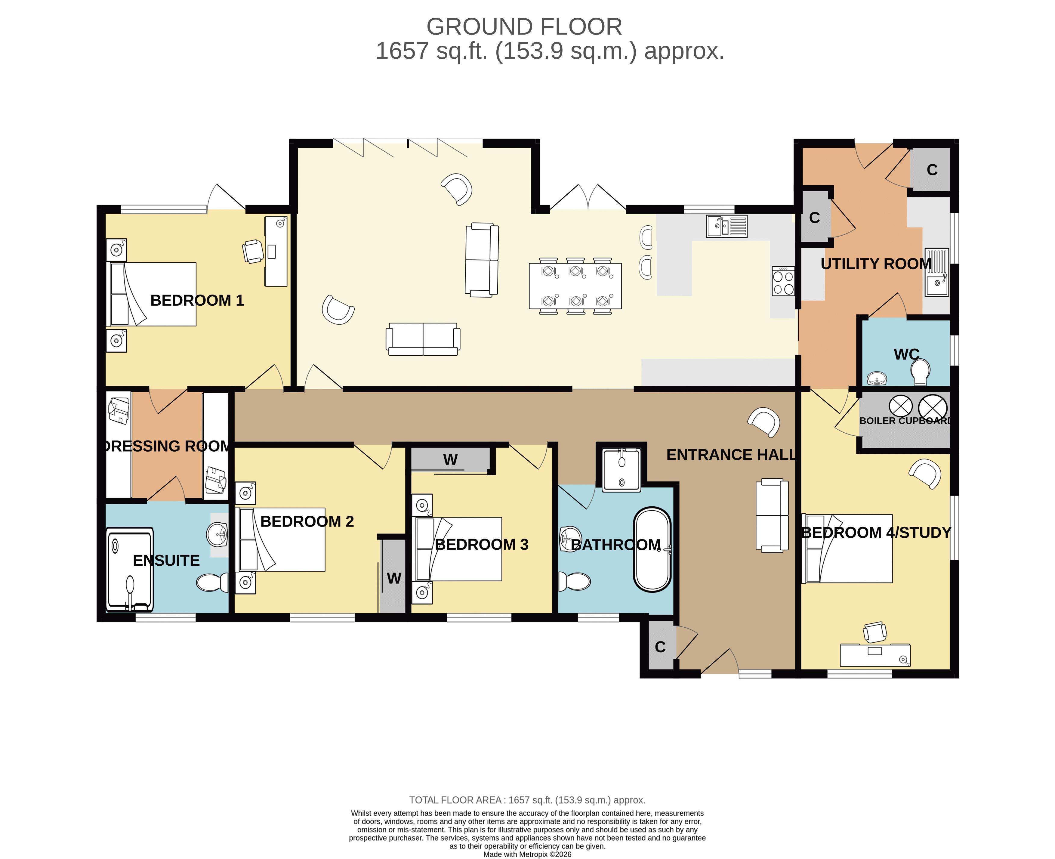 Karinya, Middle Road, Bridgwater floorplan