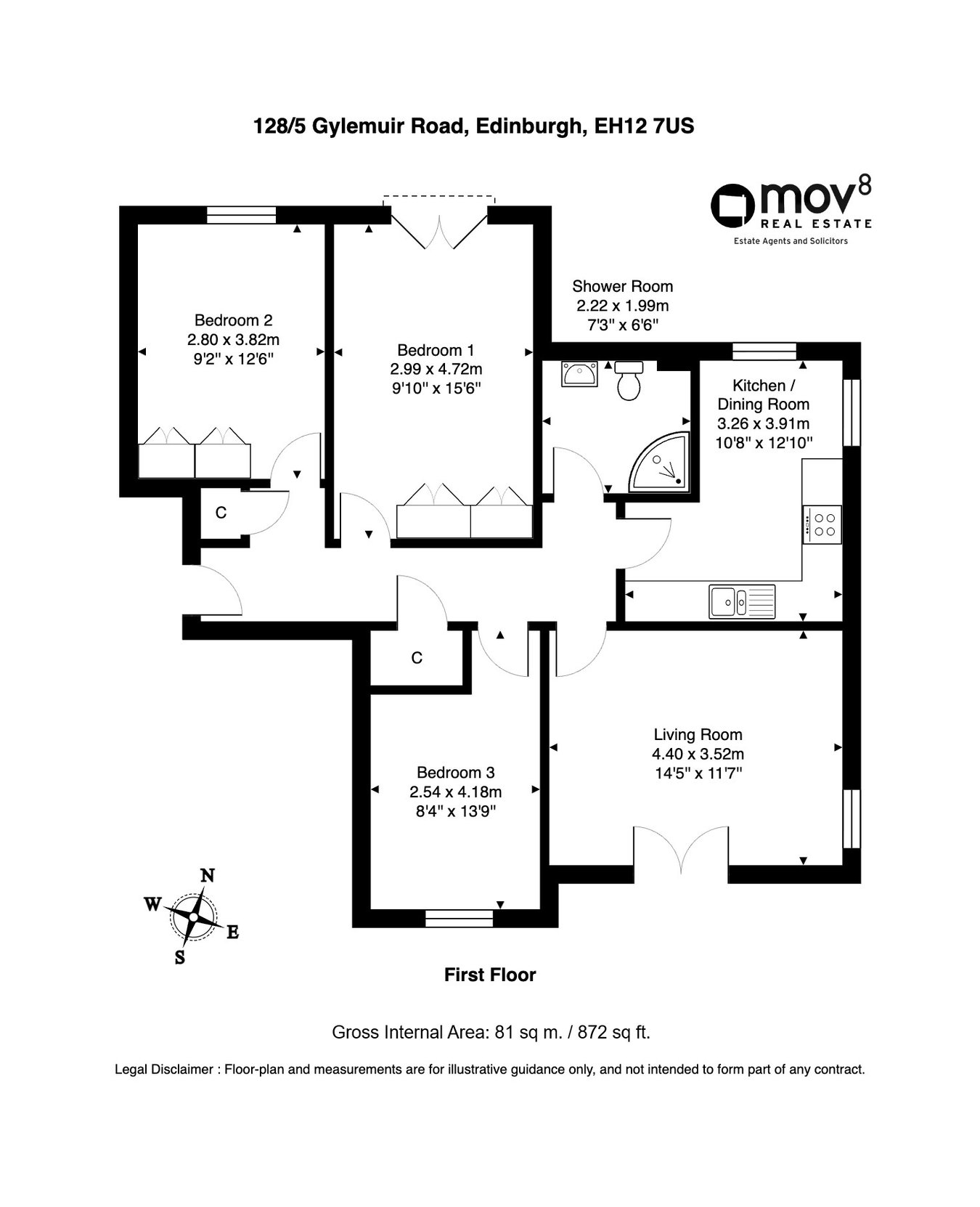 128/5, Gylemuir Road, Edinburgh floorplan